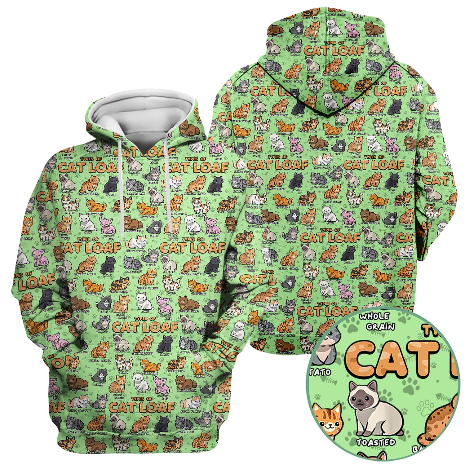 Funny Cat Loaf Nurse Scrub Top - Cute Cat Lover Medical Shirt for Women - Types of Cat Loaf RN LPN CNA Uniform Gift