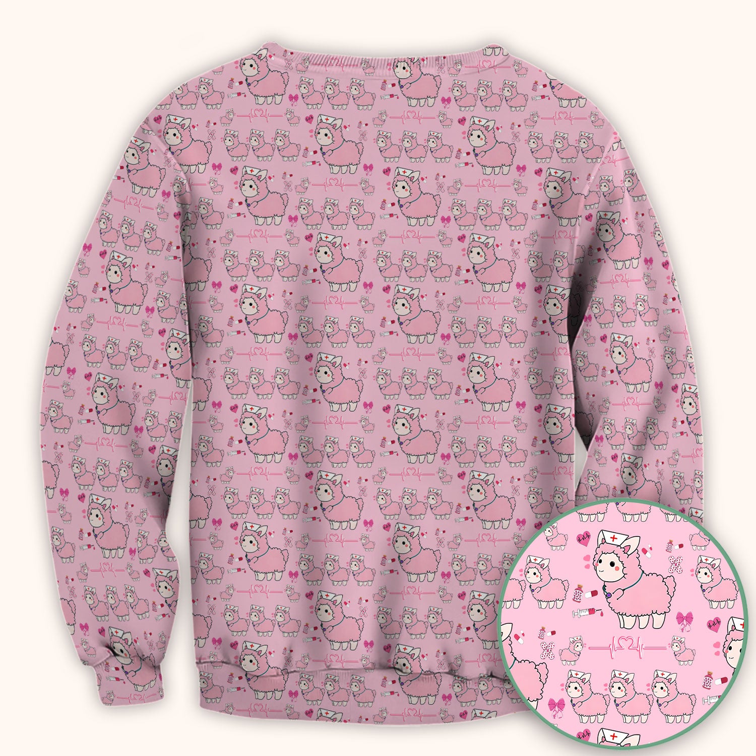Llama Ain't Got Time For Your Drama Scrub Top, Funny Pattern Scrub Shirt, Breathable Fabrics Nursing Uniform