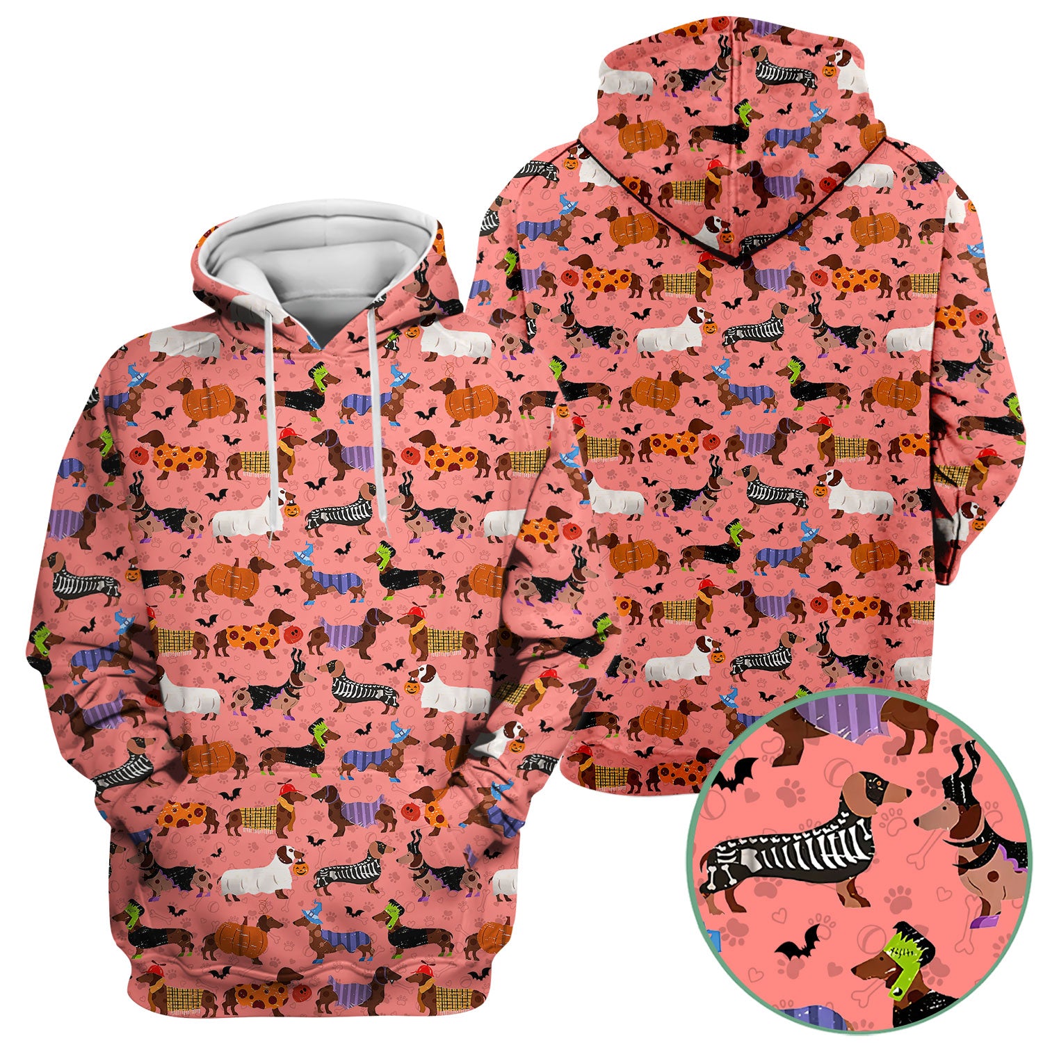 Funny Halloween Dachshund Scrub Top - Cute Sausage Dog Pumpkin Skeleton Nurse Shirt for Women - RN LPN CNA Medical Gift