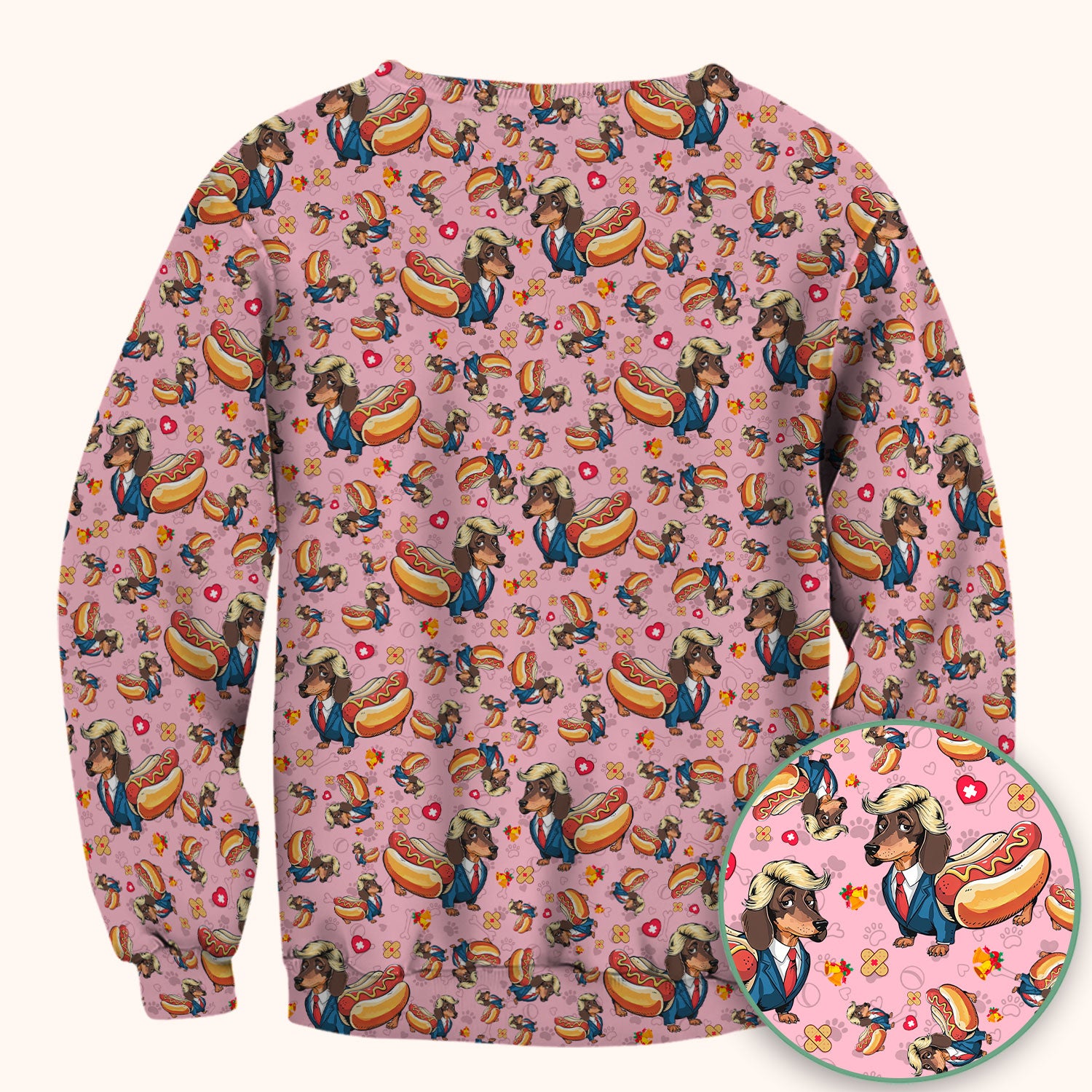 They're Eating The Dogs - Funny Dachshund Hot Dog Scrub Top - Hilarious Medical Uniform