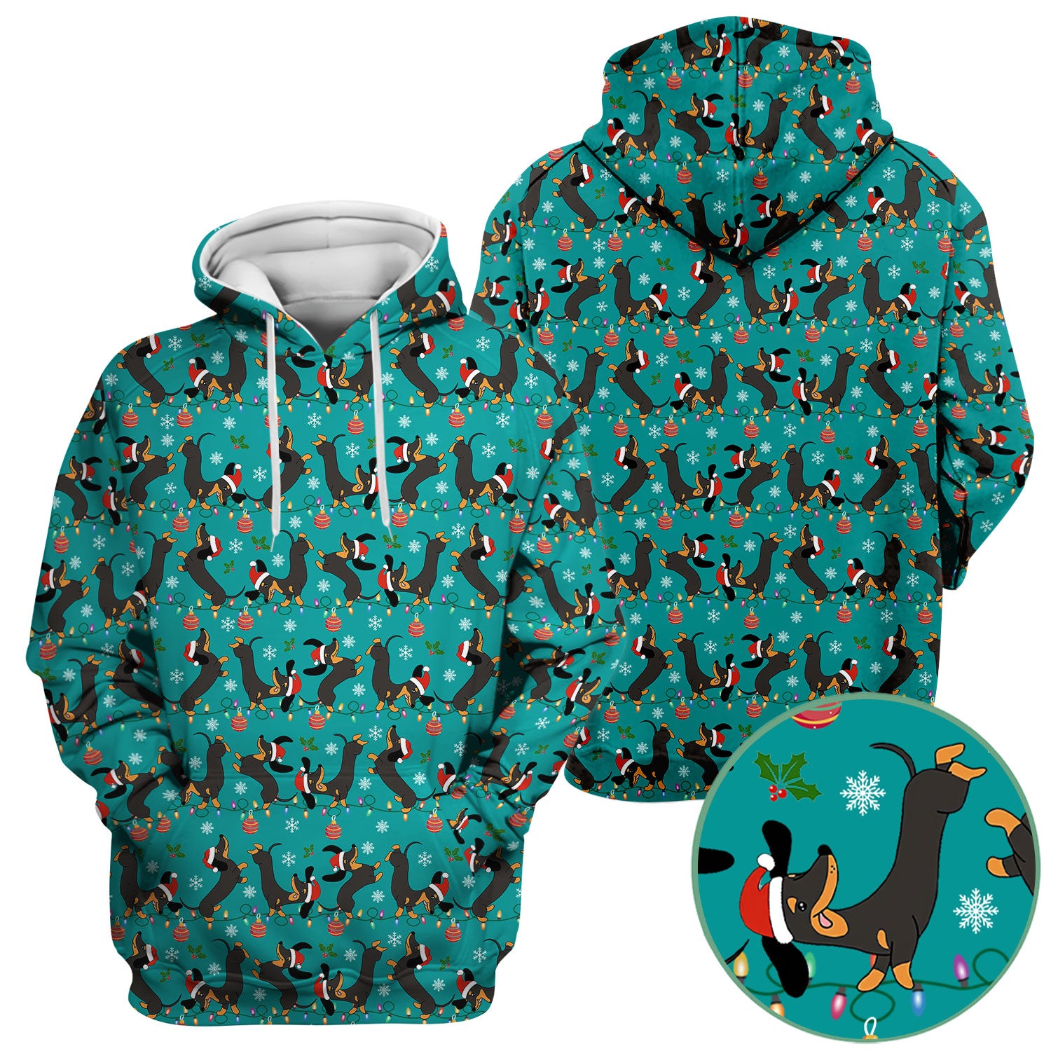 Festive Dachshund Christmas Scrub Top - Adorable Holiday Wiener Dog Nurse Shirt for Women - Cute Medical Uniform for RN CNA LPN
