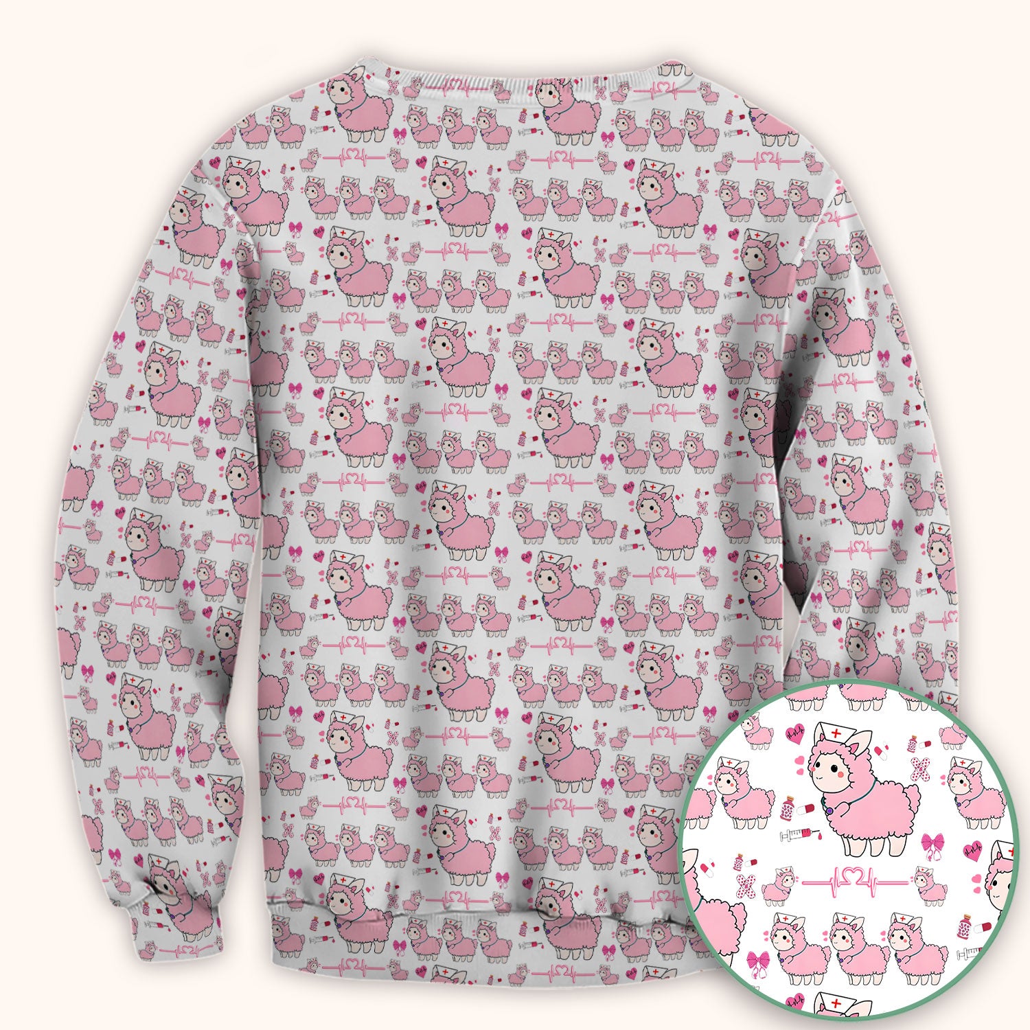 Llama Ain't Got Time For Your Drama Scrub Top, Funny Pattern Scrub Shirt, Breathable Fabrics Nursing Uniform