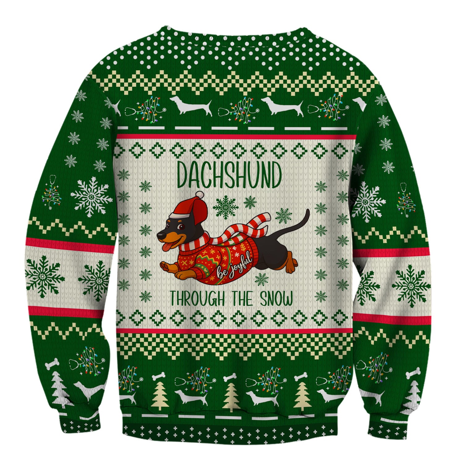 Wiener Dog Through The Snow Christmas Scrub Top - Cute Dachshund Nurse Shirt - Funny Holiday Medical Uniform