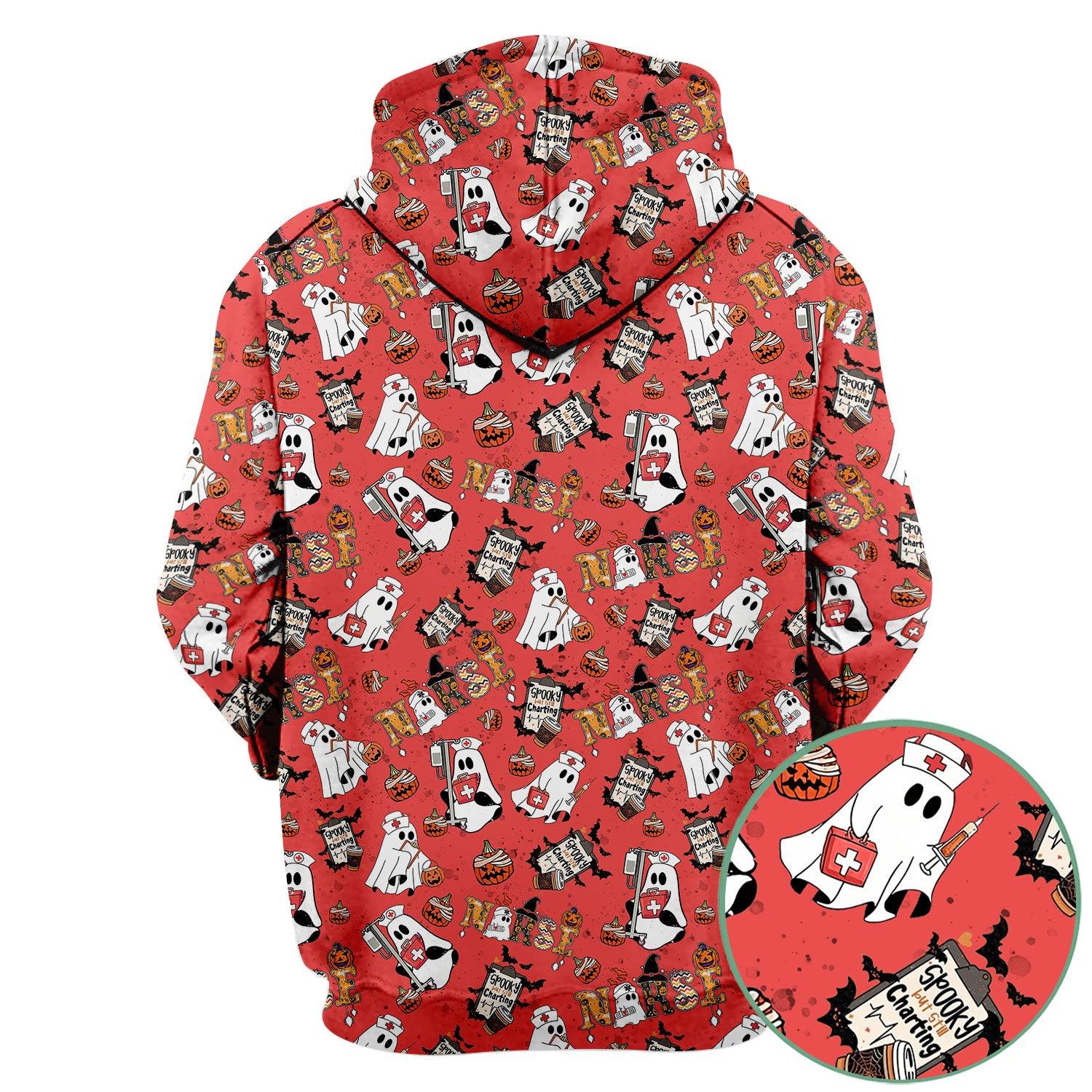 Halloween Scrub Top - Spooky But Still Charting - Funny Scrubs for Nurses - Horror Pumpkin Nursing Uniform