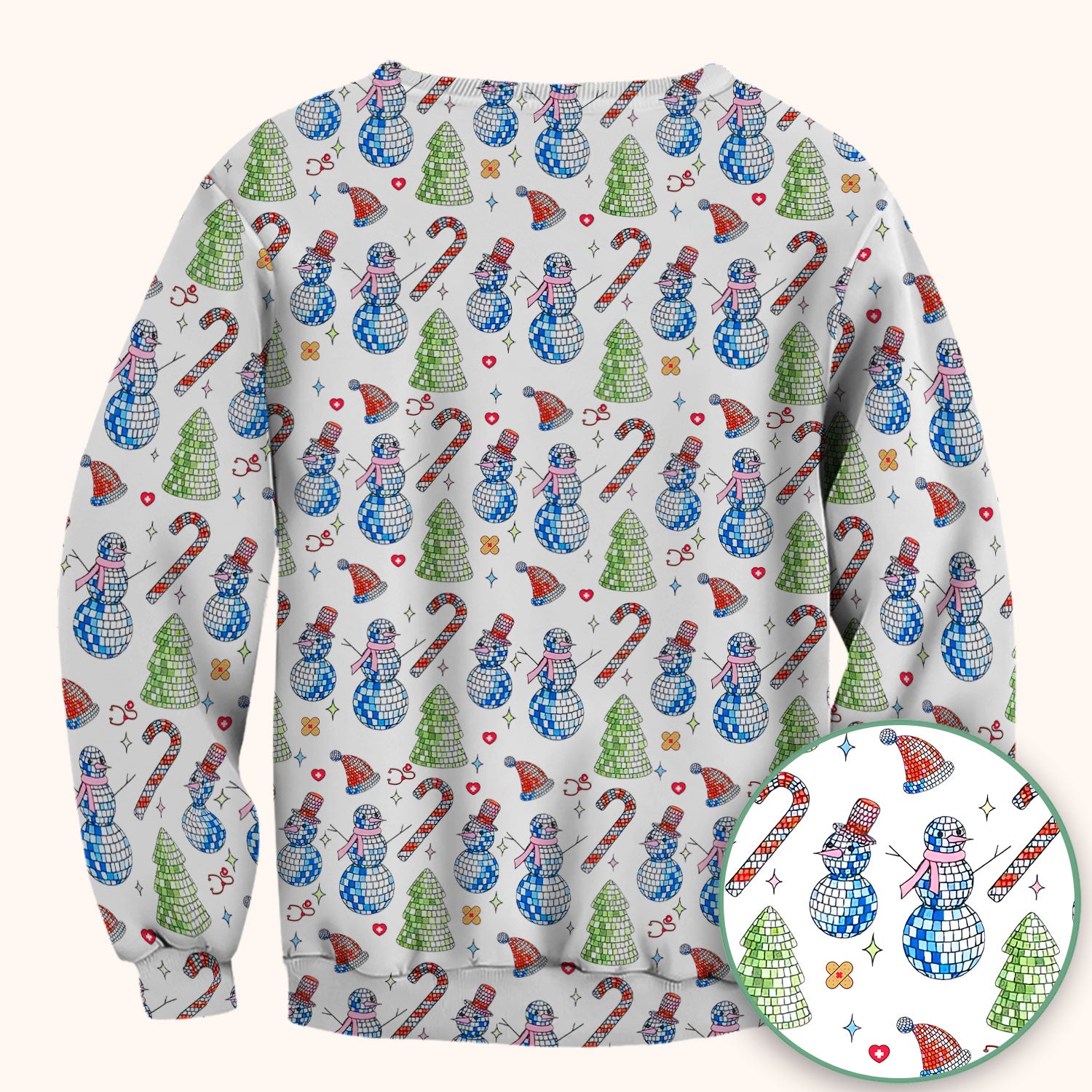 Funny Snowman Scrub Top for Women - Breathable Fabrics Med Uniform - Comfortable Scrubs for Nurses - Christmas Gift for LPN CNA RN