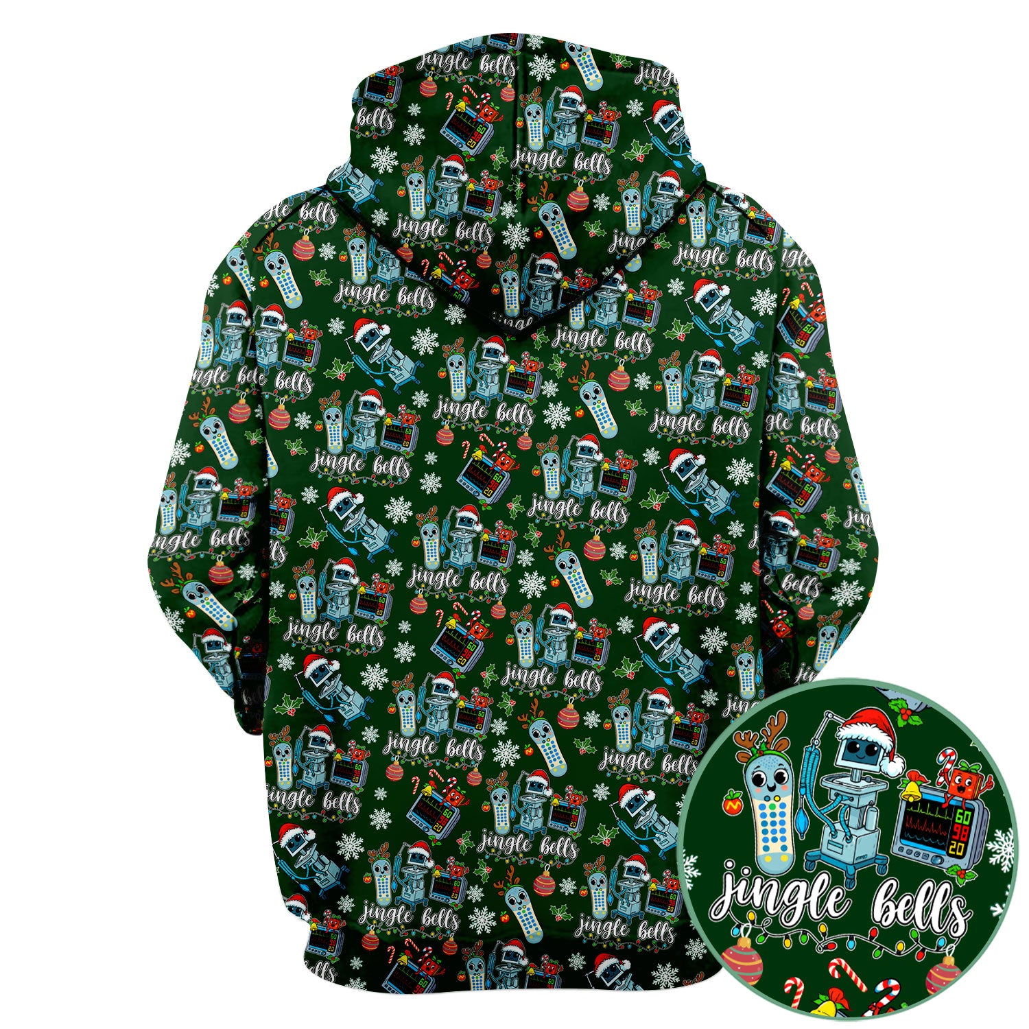 Funny Jingle Bells Holiday Scrub Top - Funny Christmas Scrubs for Nurses - Breathable Fabrics Nursing Uniform