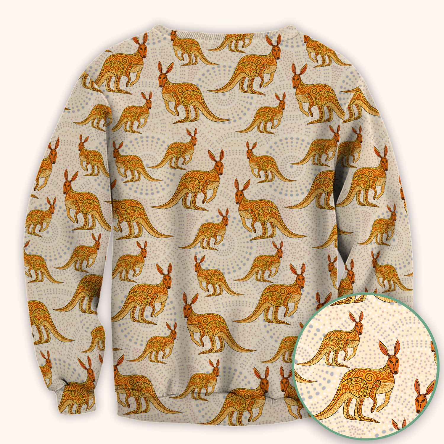 Australian Kangaroo Dot Art Inspired Medical Scrub Top - Women Uniform