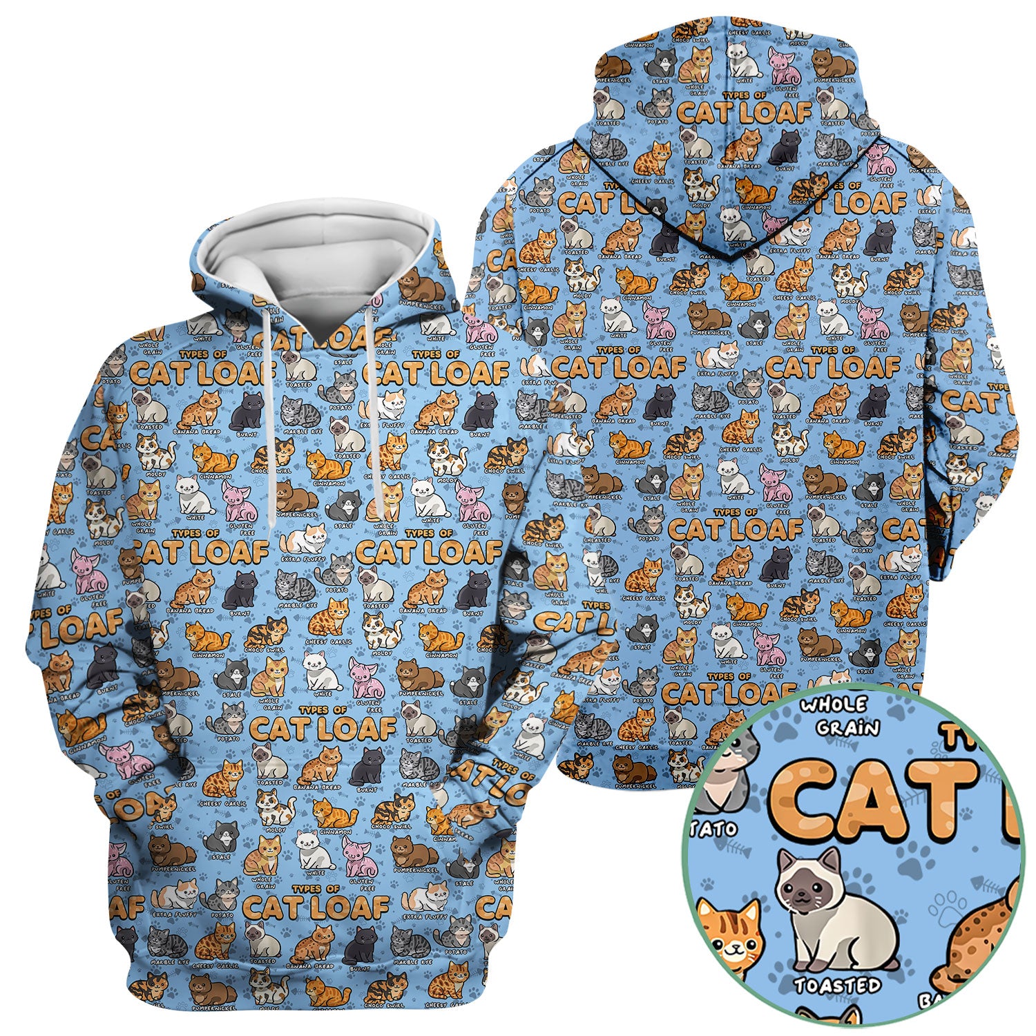 Funny Cat Loaf Scrub Top for Women - Cute Types of Cat Loaf Tee - Cat Lover Nurse Shirt Medical Uniform RN LPN CNA Gift