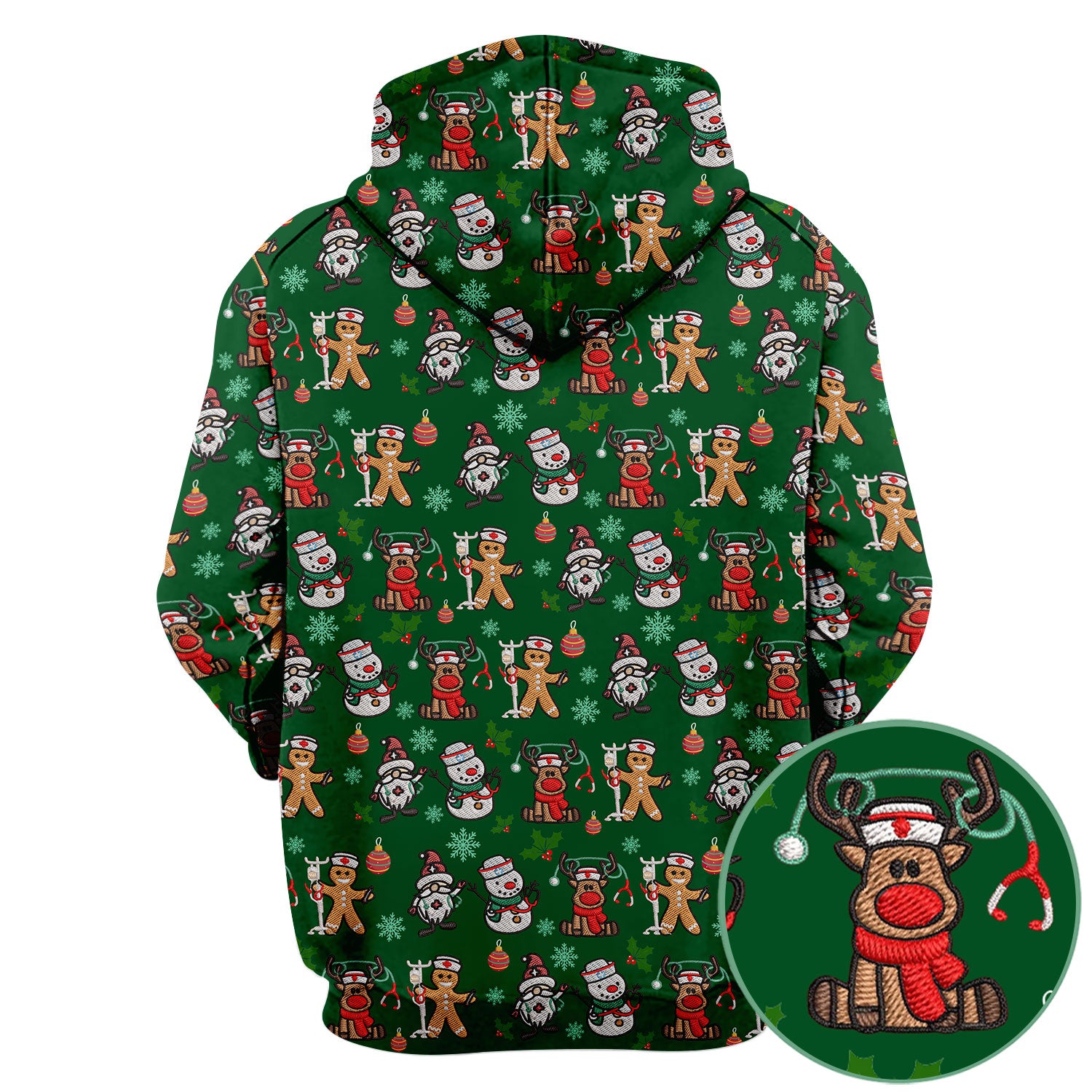 Reindeer Xmas Scrubs for Women - Gingerbread Cookies Shirts - Comfortable Scrubs for Nurses - Breathable Nursing Uniform