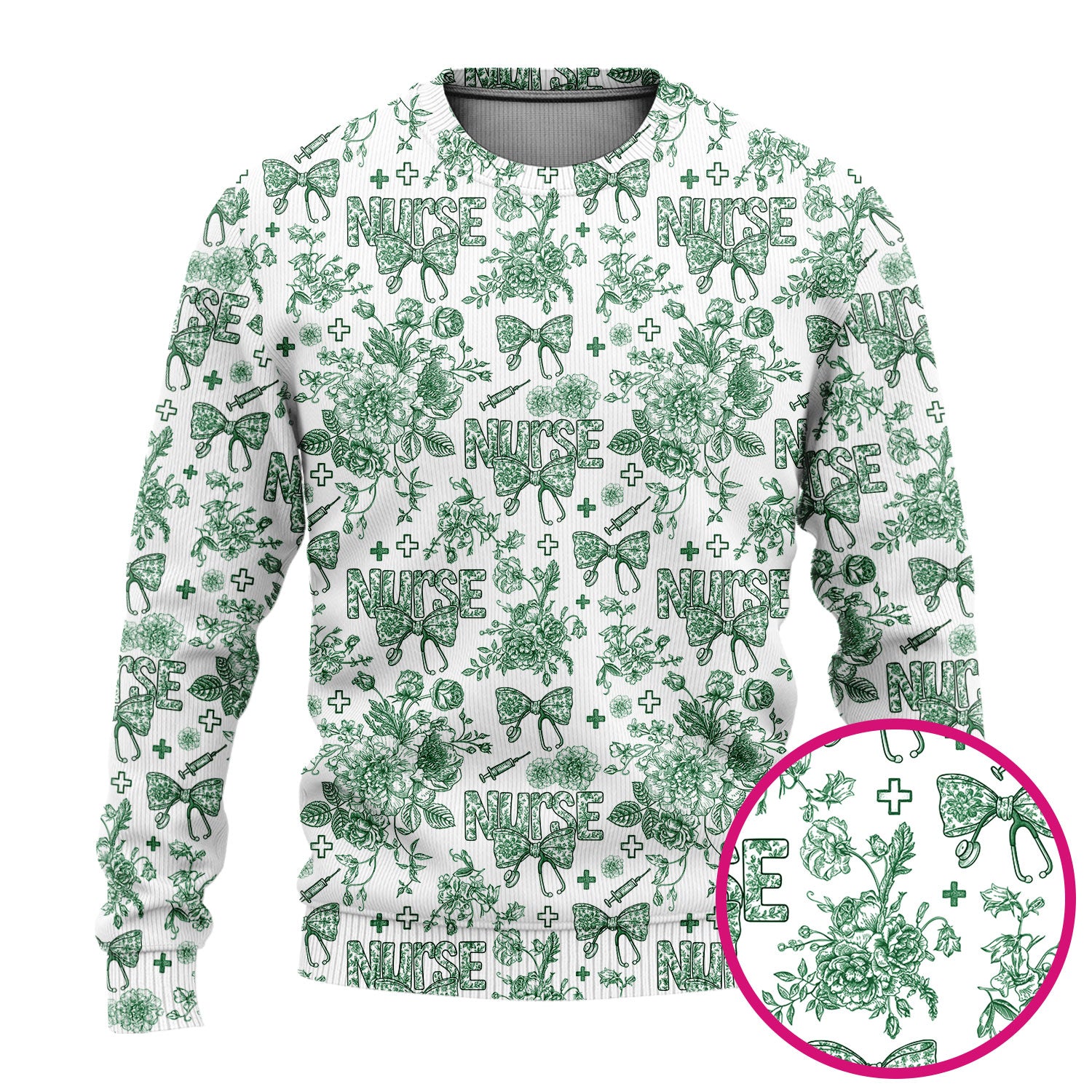 Toile de Jouy Nurse Scrub Set - Elegant Floral Pattern Scrubs for Women - Stylish Flower Medical Scrubs Gift for Healthcare Workers