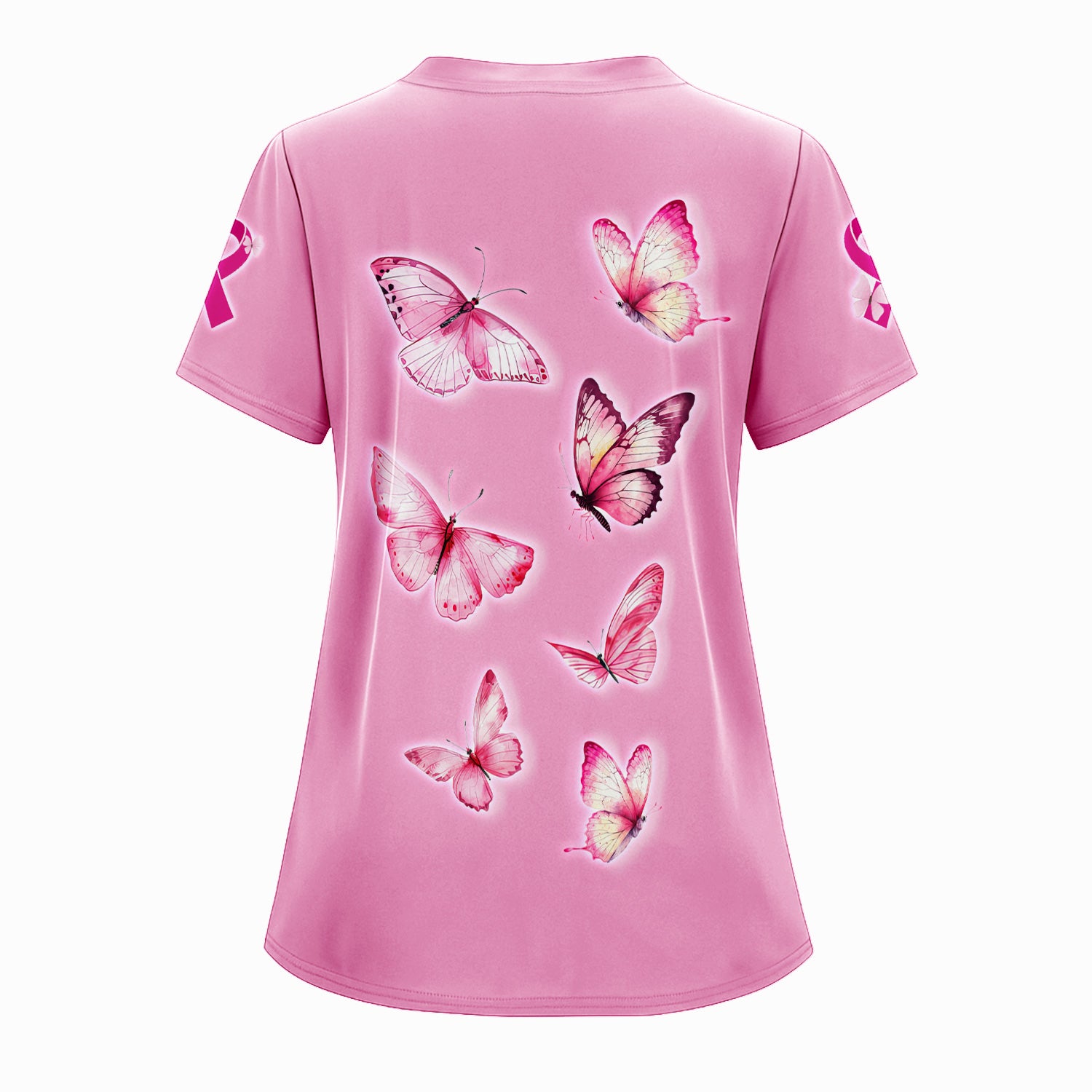 Personalized Christian Butterfly Scrub Top for Nurse -  Bible Verse All Things Through Christ - Gift for RN LPN CNA