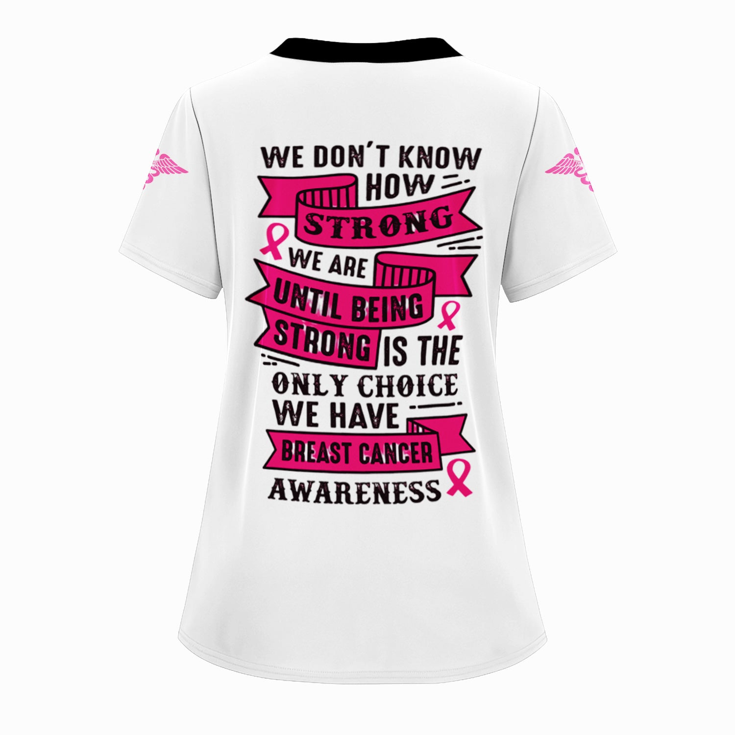 Custom Breast Cancer Warrior Shirt - Pink Ribbon Cross & Being Strong Is The Only Choice Tee - Gift for Women RN, LPN, CNA