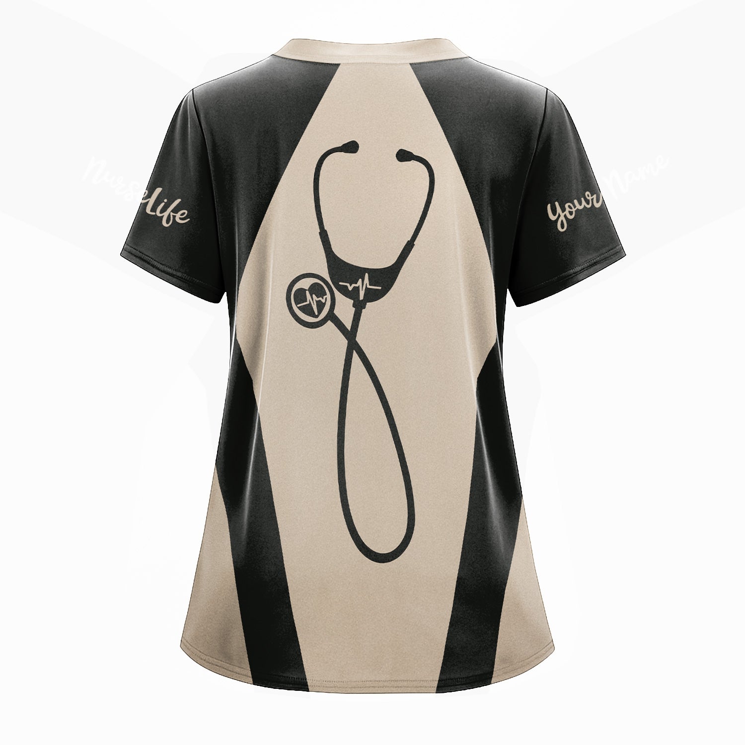 Personalized Nurse Scrubs - Stethoscope & Cross Design - Nursing Is A Calling Shirt for RN CNA LPN Healthcare Workers