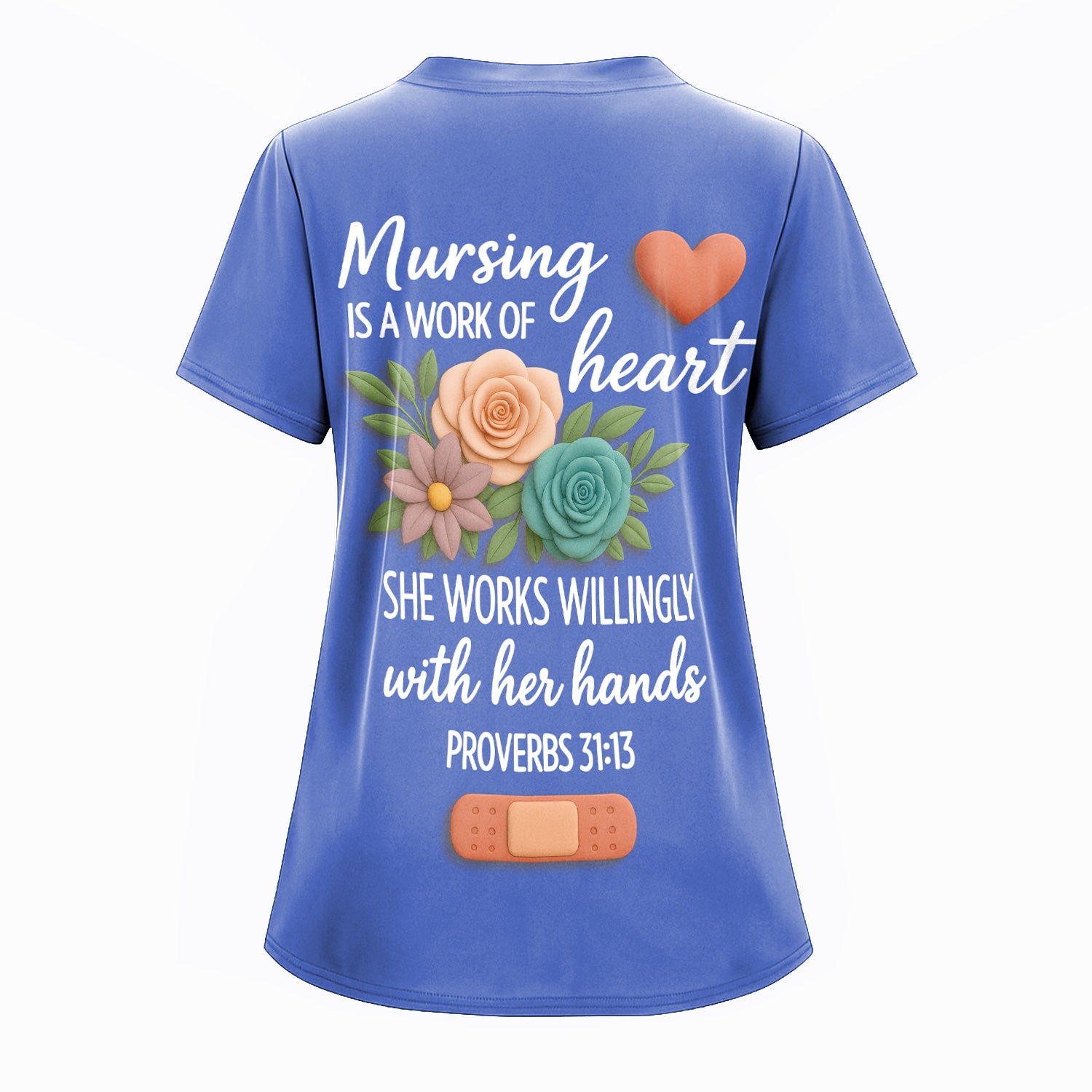 Nurse Appreciation Shirt for CNA RN LPN - Floral Heart Stethoscope Design - Custom Photo & Name Gift for Women Healthcare Workers - Multiple Shirt Colors Available