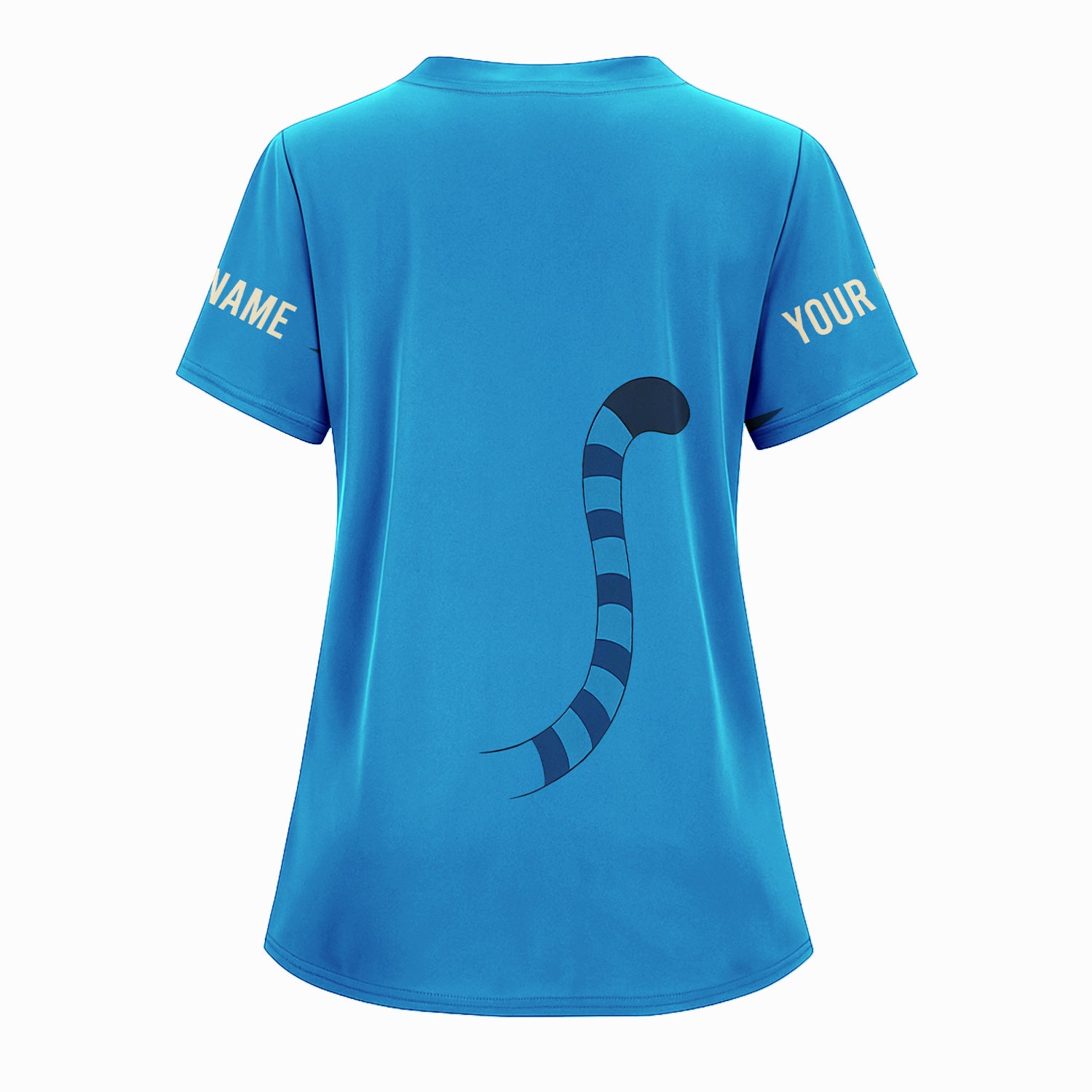Personalized Blue Tiger Shirt - Animal Costume with Tail Graphic Tee - Gift for Women RN LPN CNA