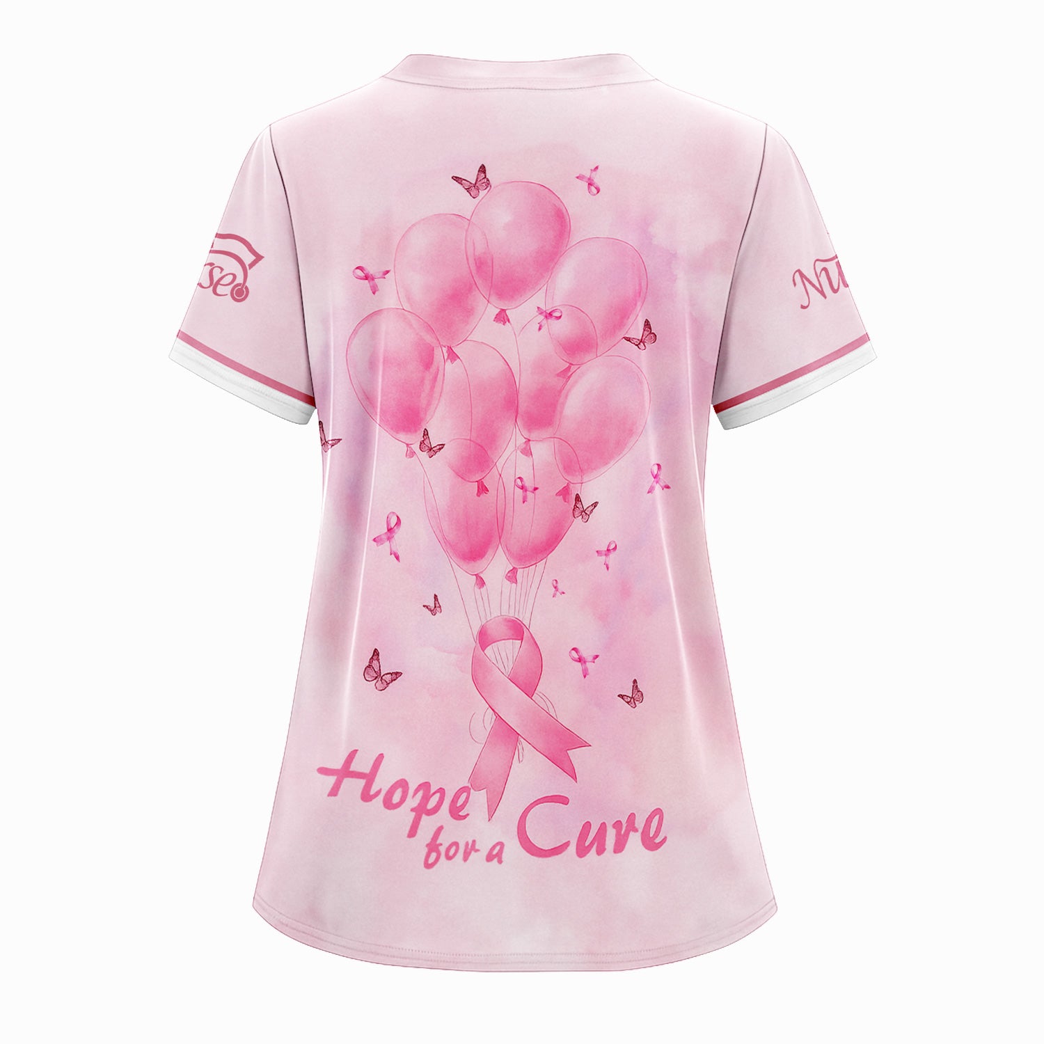 Personalized Breast Cancer Warrior Shirt  - Christian Faith Quote & Pink Butterfly Design - Gift for Women RN LPN CNA