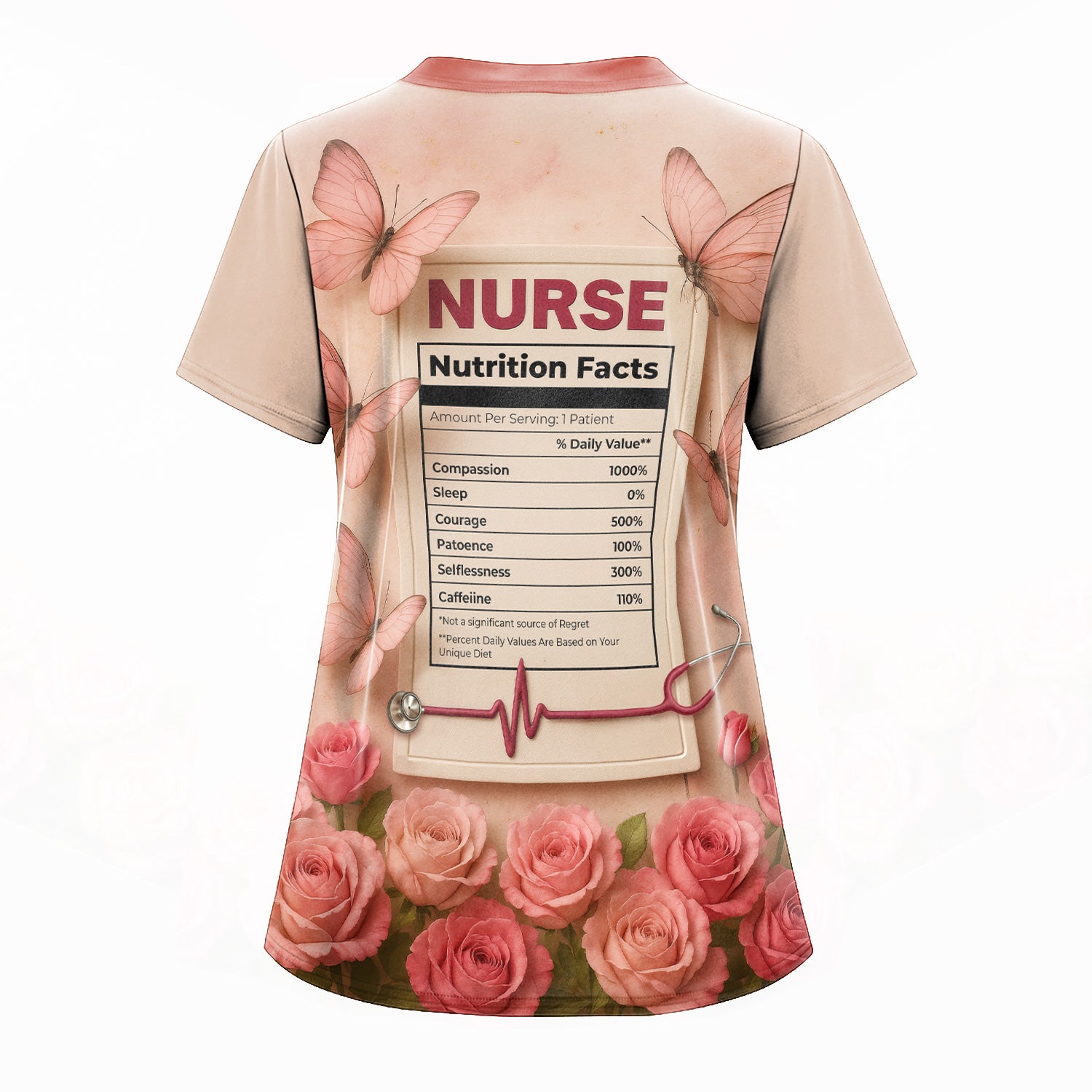 Nurse Nutrition Facts Shirt - Custom Graphic Tee for RN, LPN, Nurse Practitioners - Nursing Gifts For Her