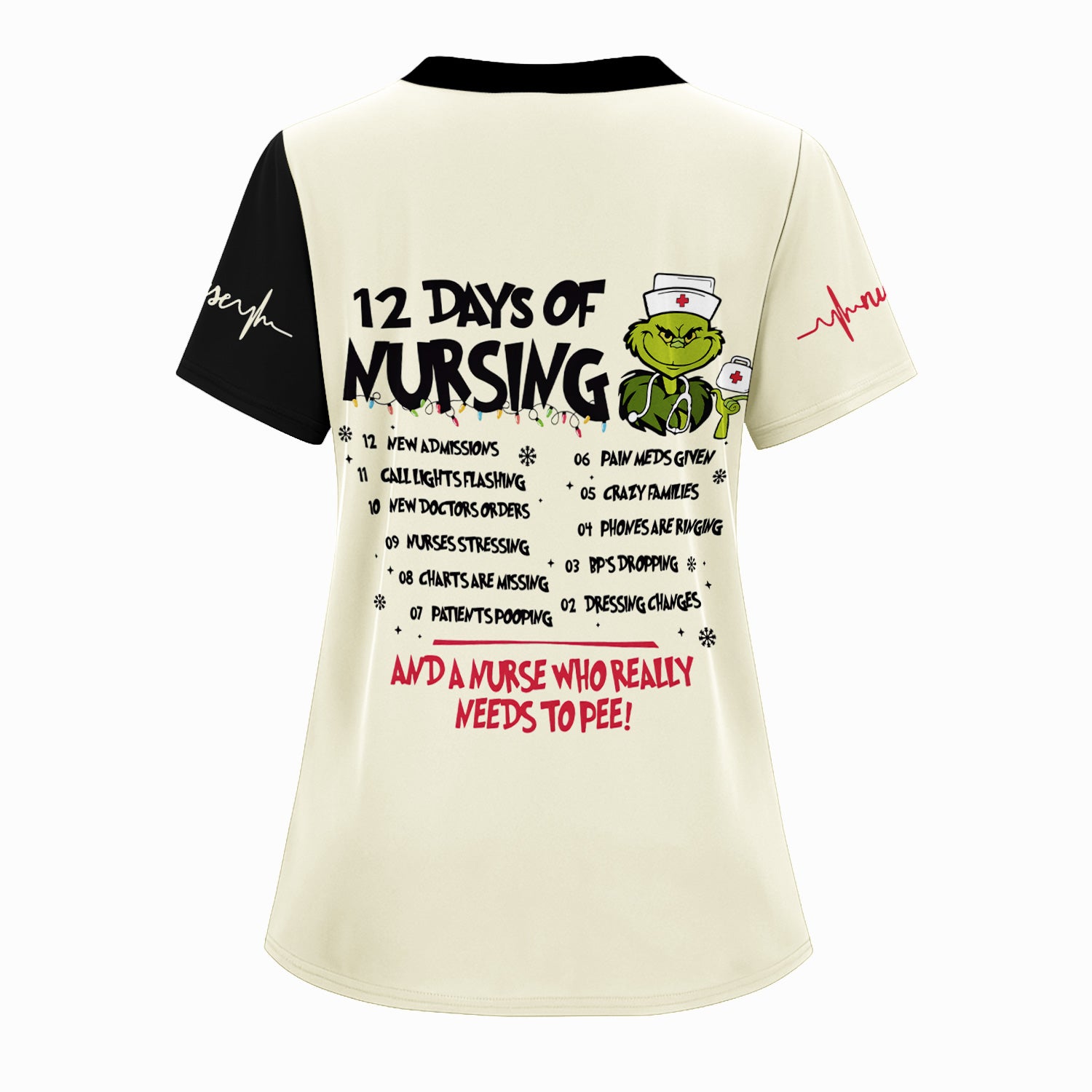 Personalized Funny Nurse Christmas Shirt - The Nice Nurse Is On Vacation Sarcastic Quote - Gift for RN LPN CNA
