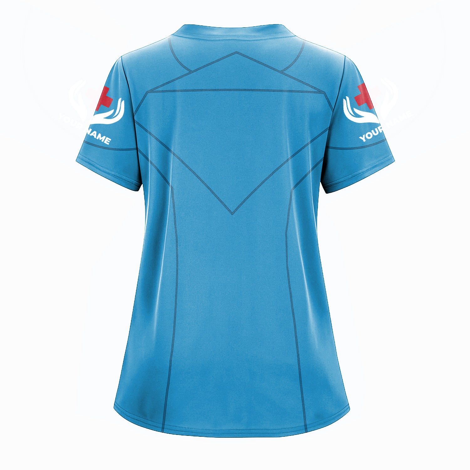 Personalized Funny RN Symbol Nurse Scrub for Women - Superhero Design with Stethoscope - Gift for RN LPN CNA Medical Staff