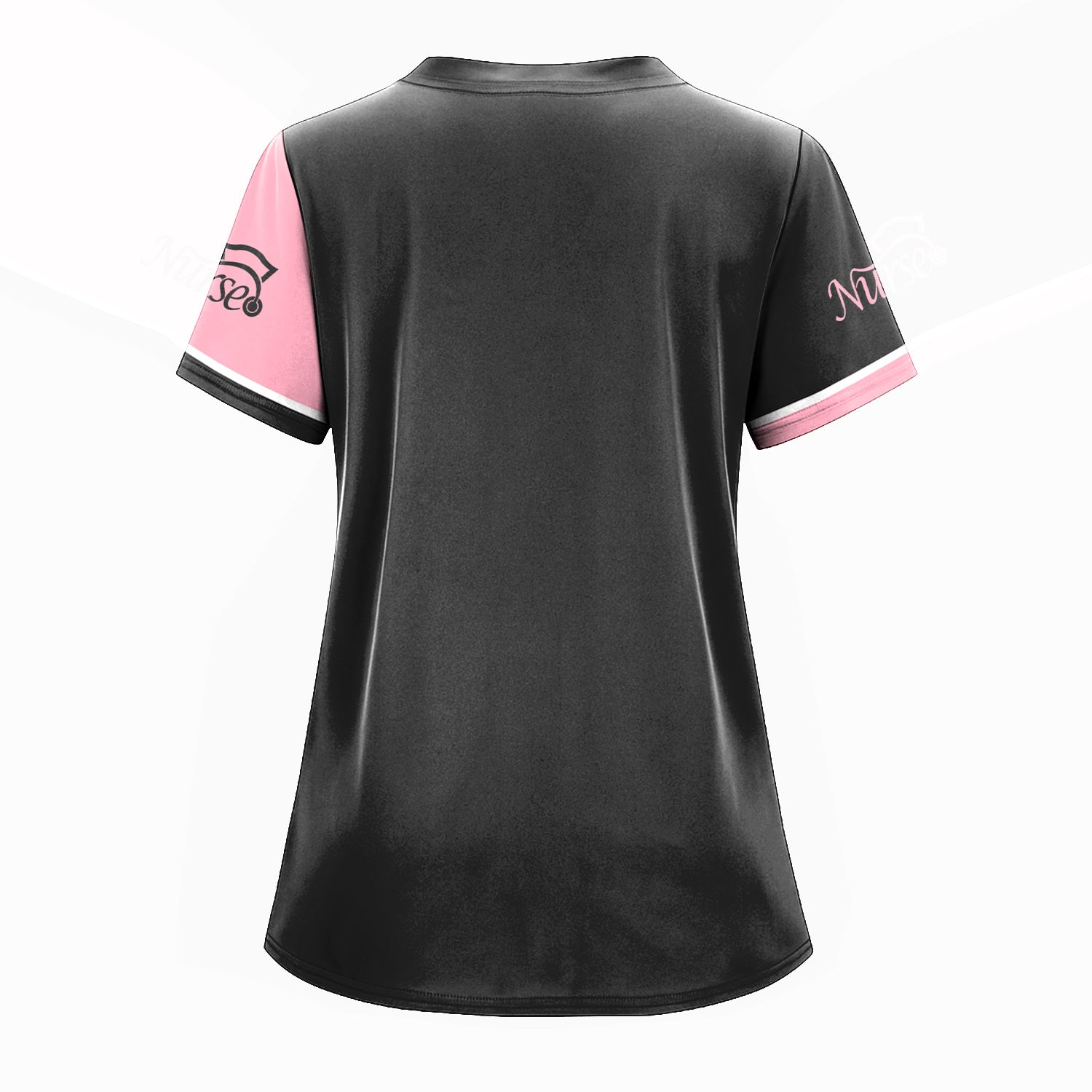 Custom Name Nurse Scrub Top for Women - Floral Ribbon Medical Graphic - Gift for Stylish RN, CNA, LPN Nurse Week