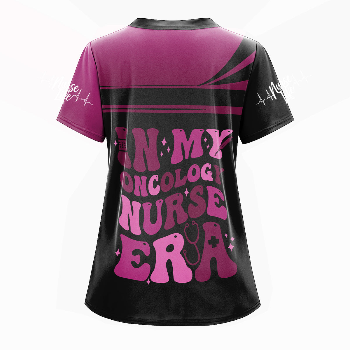 Personalized Oncology Nurse Scrub Shirt - Custom Photo & Name - In My Nurse Era Design - Gift for RN, LPN, Healthcare Worker