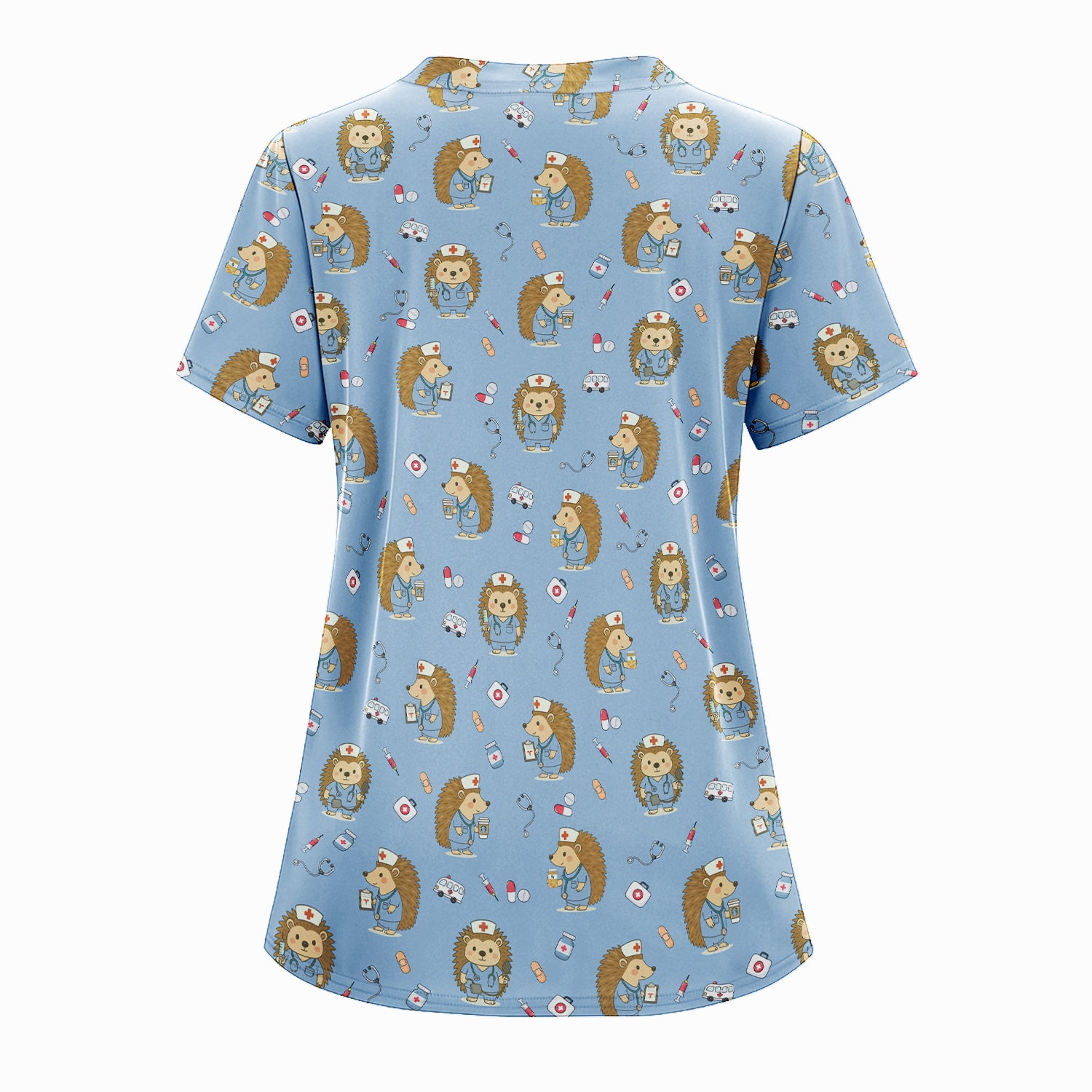 Funny Nurse Hedgehog T-Shirt - Cute Medical Icon Design - Gift for RN LPN CNA & Healthcare Workers