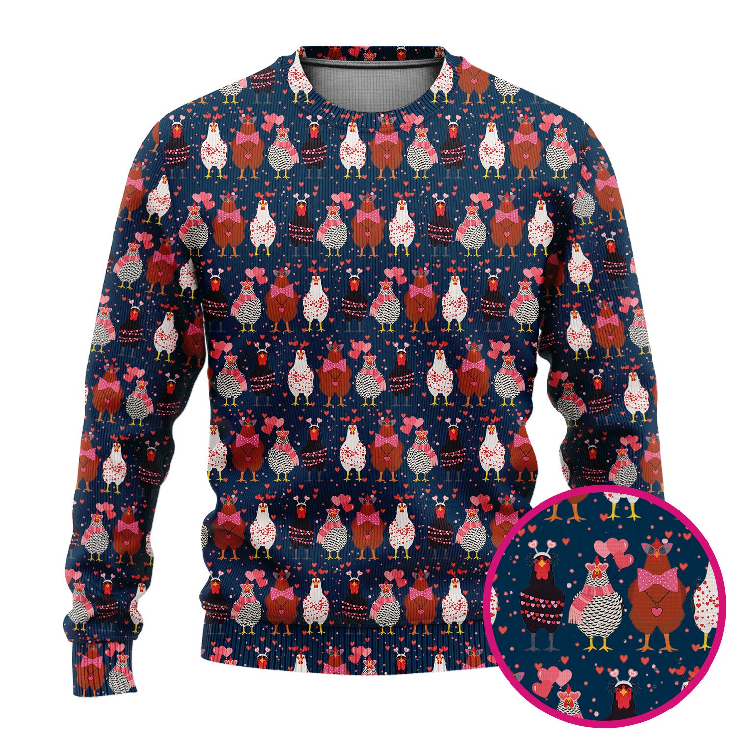 Funny Chicken Valentine Scrub Set, Chicken Pattern Scrub Shirt For Nursing, Valentine Gift For Nurse