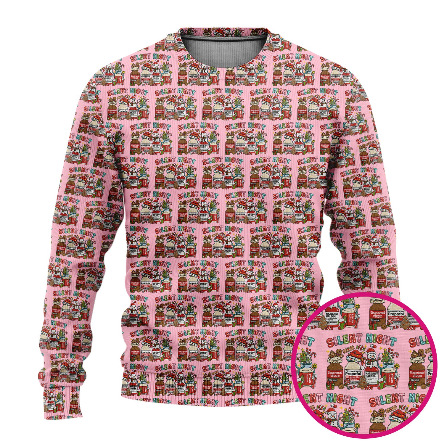 Silent Night Nurse Scrub Set, Funny Christmas Medical Scrub Shirt, Holiday Nursing Uniform