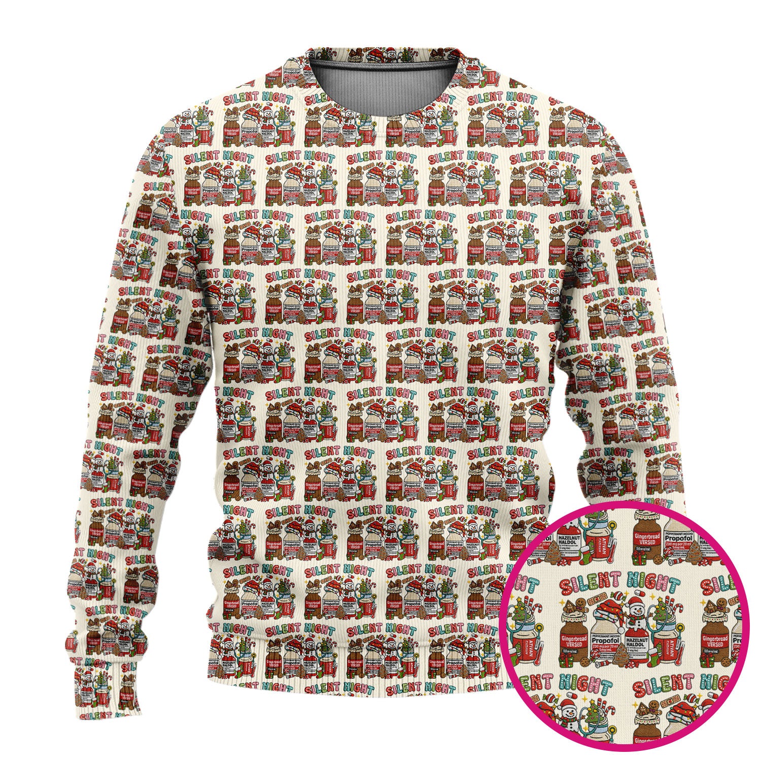 Silent Night Nurse Scrub Set, Funny Christmas Medical Scrub Shirt, Holiday Nursing Uniform