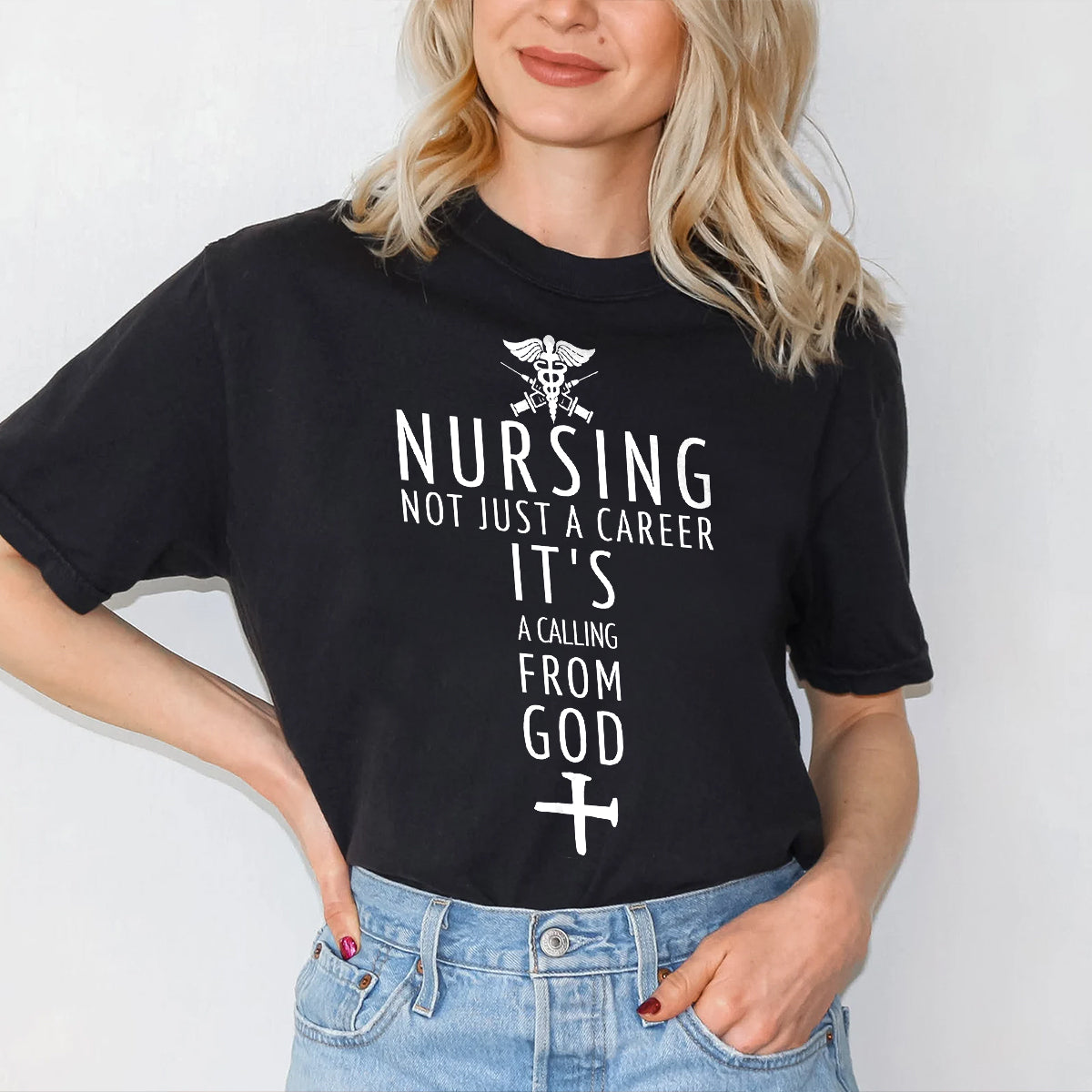 Christian Nurse T Shirt for Women - Nursing Not Just A Career It’s A Calling From God - RN LPN CNA Gift