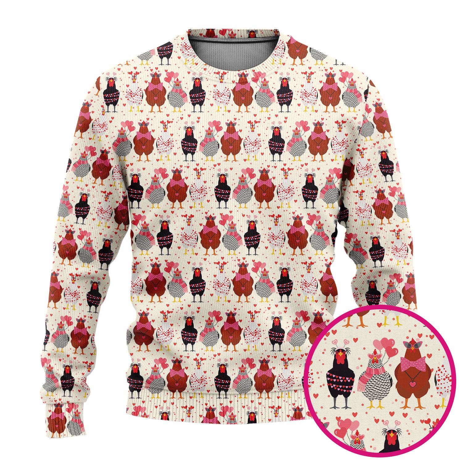 Funny Chicken Valentine Scrub Set, Chicken Pattern Scrub Shirt For Nursing, Valentine Gift For Nurse