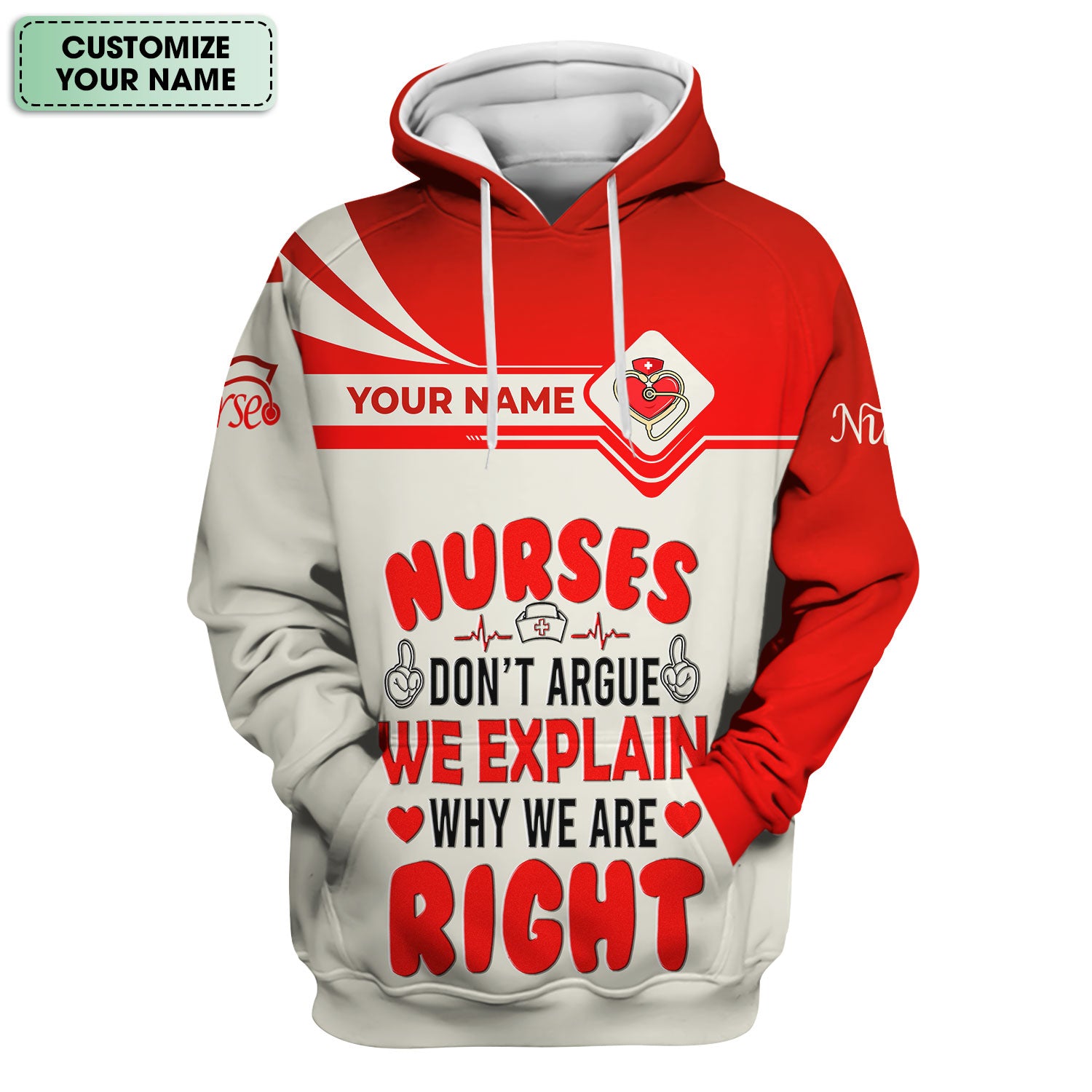 Custom Name Funny Nurse Scrub Top, Personalized “We Explain Why We Are Right” Nurse Shirt, Breathable Nursing Uniform