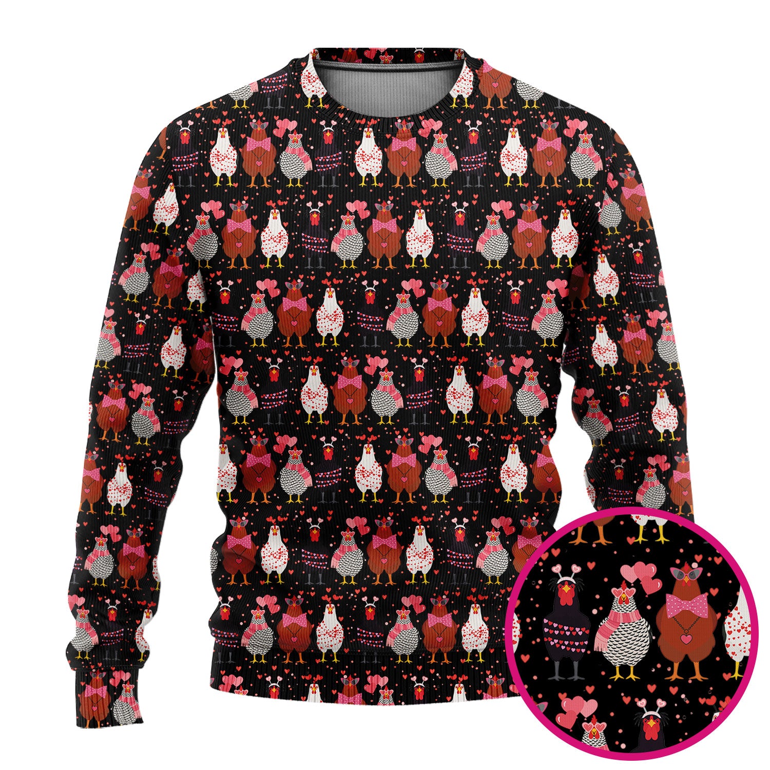 Funny Chicken Valentine Scrub Set, Chicken Pattern Scrub Shirt For Nursing, Valentine Gift For Nurse