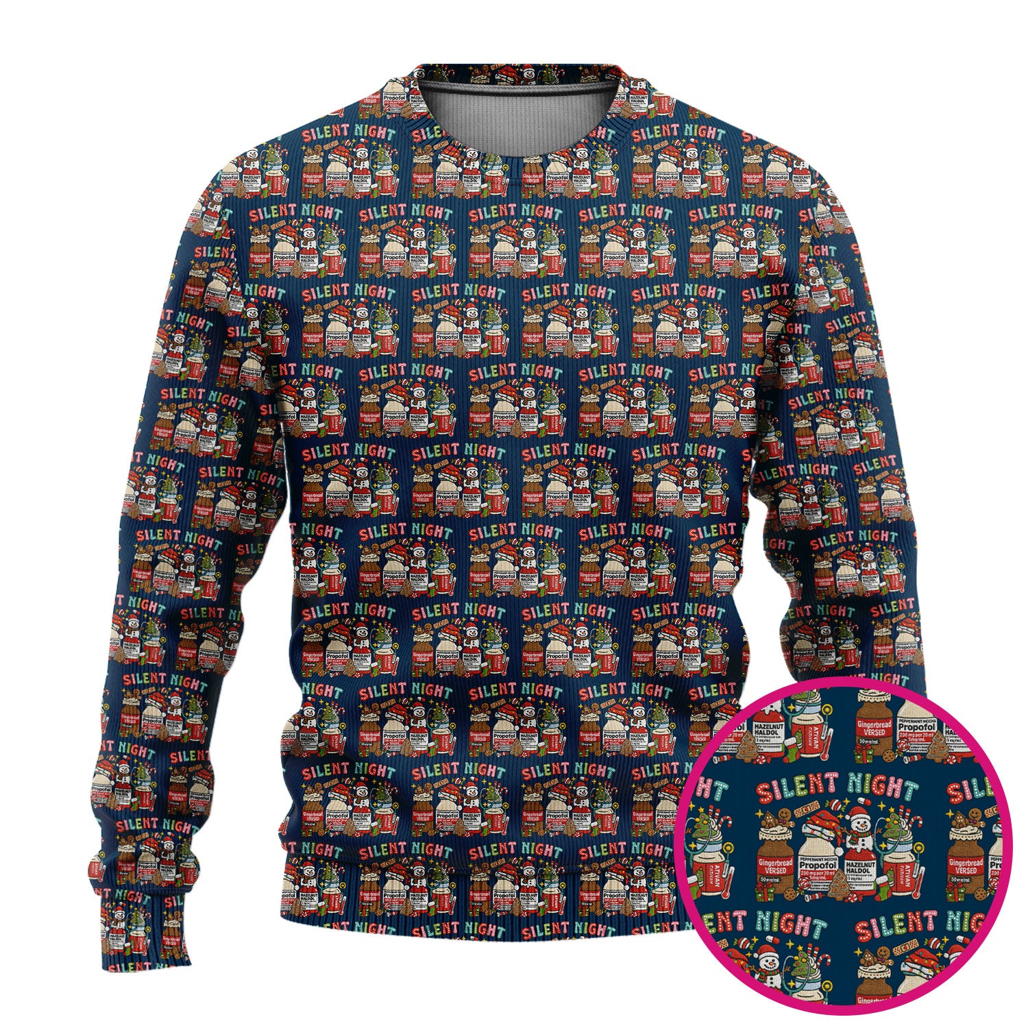 Silent Night Nurse Scrub Set, Funny Christmas Medical Scrub Shirt, Holiday Nursing Uniform