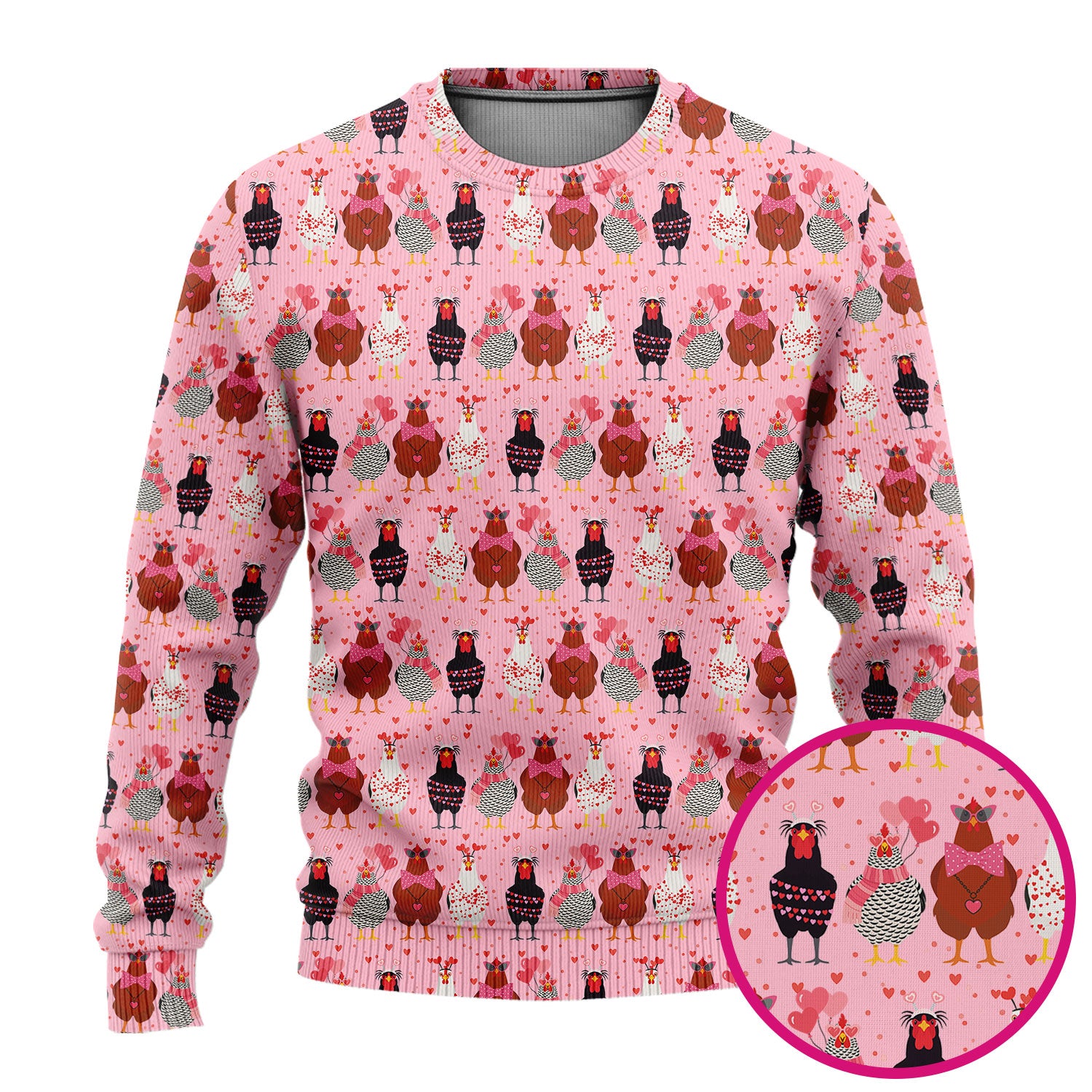 Funny Chicken Valentine Scrub Set, Chicken Pattern Scrub Shirt For Nursing, Valentine Gift For Nurse