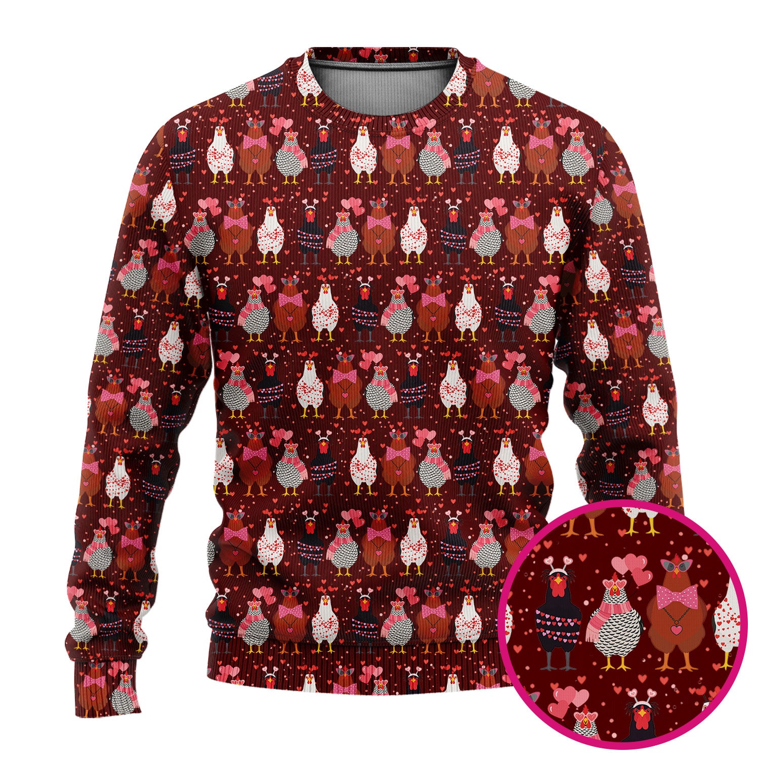Funny Chicken Valentine Scrub Set, Chicken Pattern Scrub Shirt For Nursing, Valentine Gift For Nurse