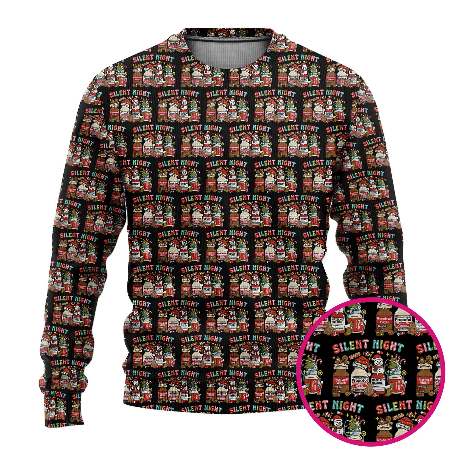 Silent Night Nurse Scrub Set, Funny Christmas Medical Scrub Shirt, Holiday Nursing Uniform