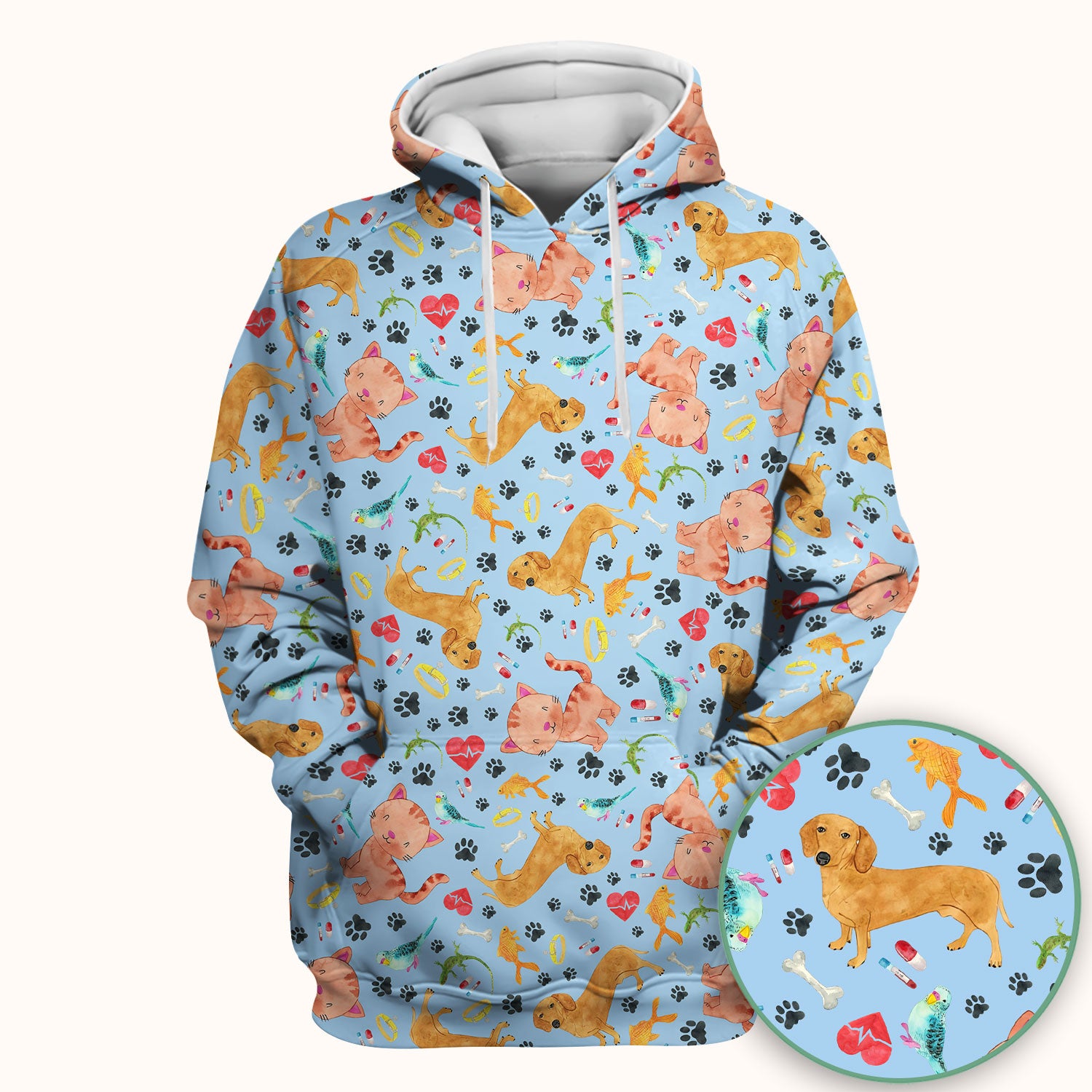 Cat Dog Veterinary Scrub Top - Cute Animal Paw Print Medical Shirt - Adorable Nurse Scrubs for Women RN CNA Vet Tech