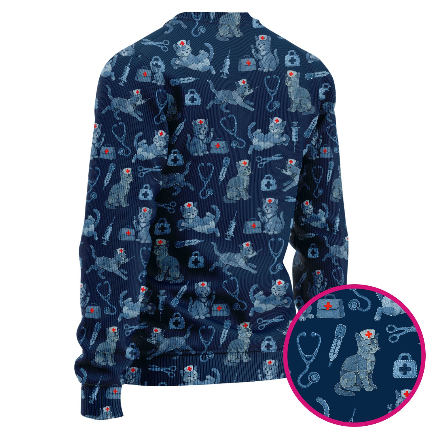 Cute Cat Scrubs for Women - Funny Kitty Pattern Scrub Top & Pants - Playful Nurse Scrubs with Charming Cat Print for Healthcare Workers