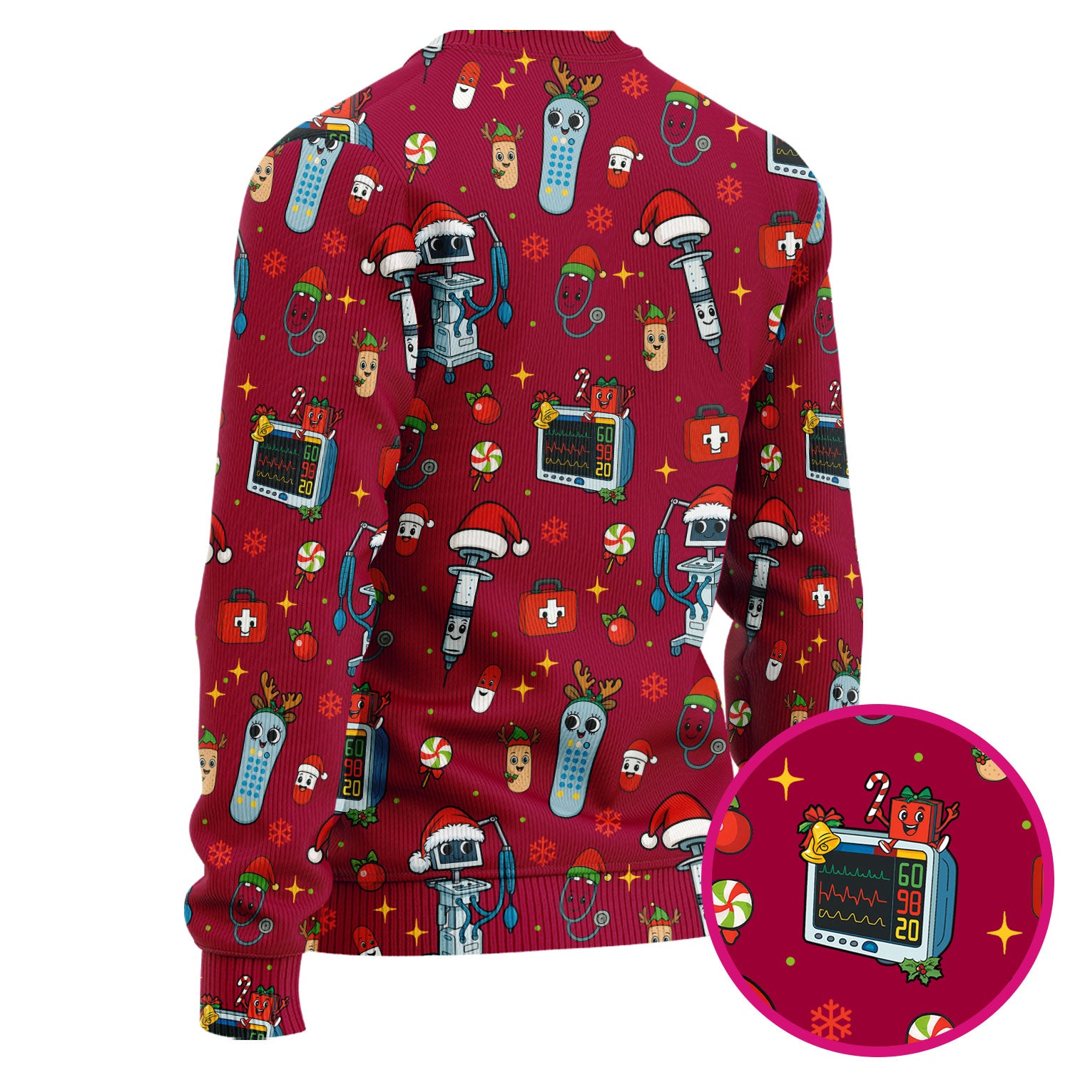 Christmas Nurse Scrub Set - Funny Robot and Reindeer Pattern Medical Scrubs - Cute Holiday Matching Set for Women Nurses