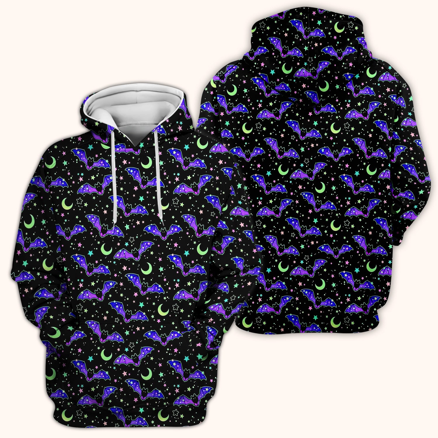 Spooky Halloween Celestial Bat Scrub Top, Comfortable Scrubs for Nurses