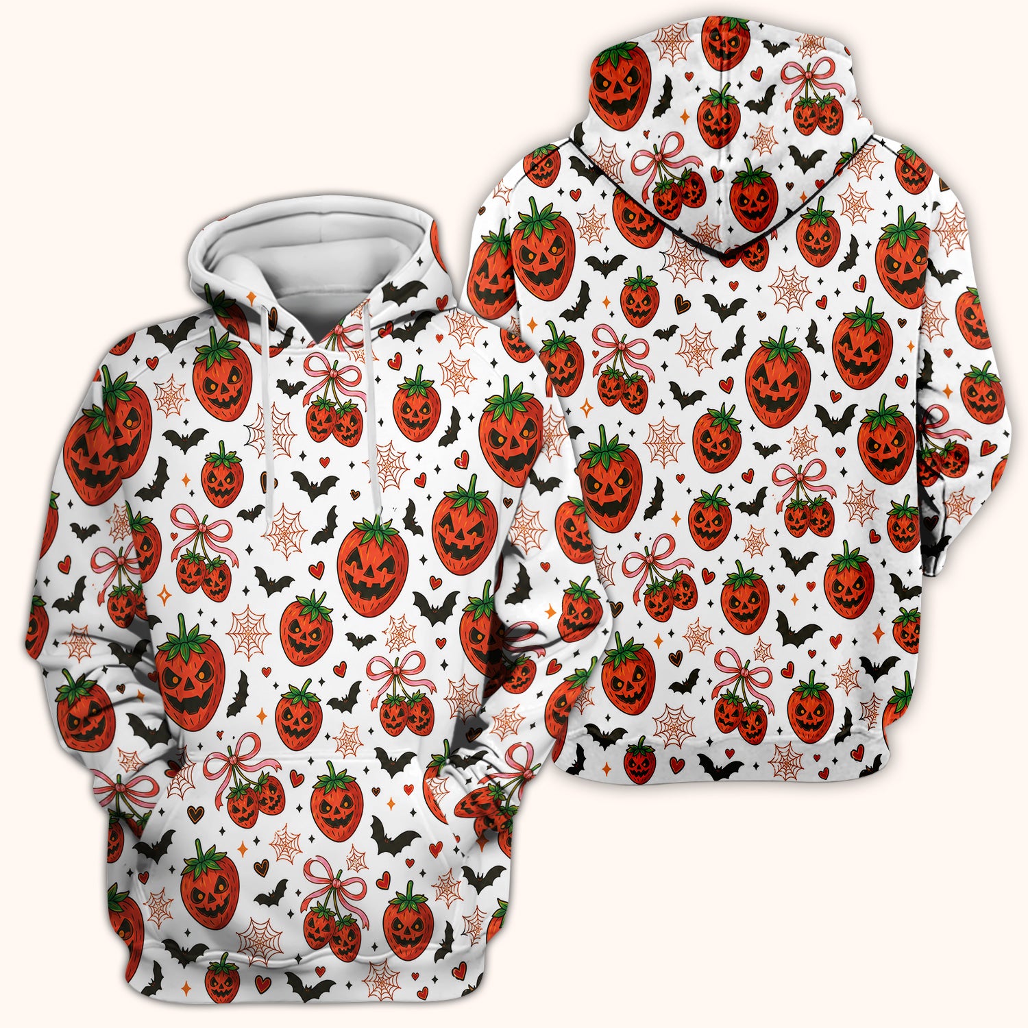 Sweet Halloween Strawberry Jack O Lanterns Scrub Top, Comfortable Scrubs for Nurses