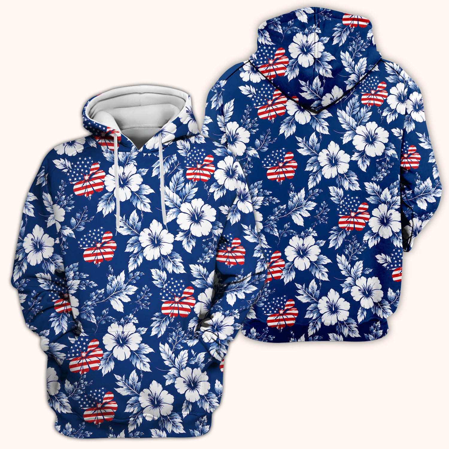 Patriotic Butterfly Floral Nurse for RN & CNA, American Flag Healthcare Workers Uniform Scrub Top, Comfortable Scrubs for Nurses
