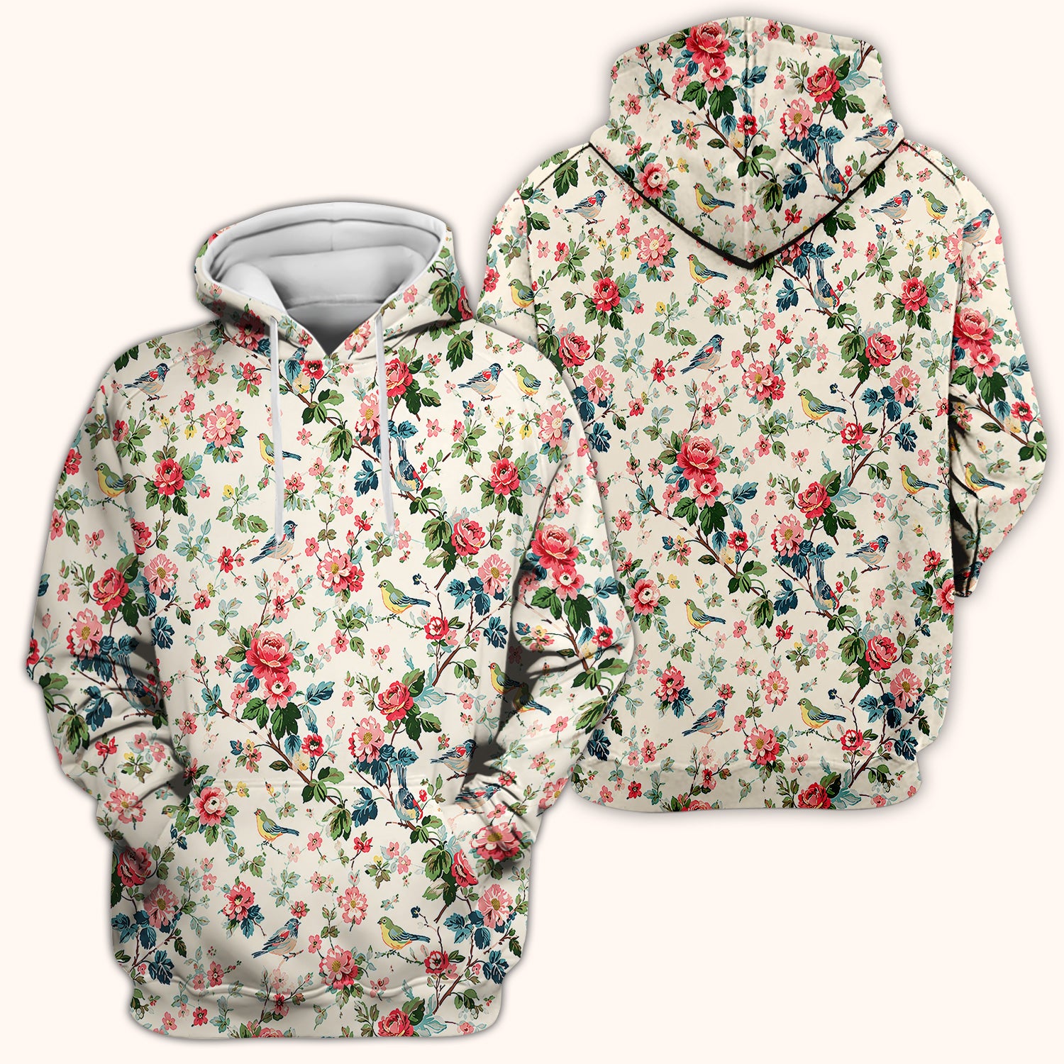 Songbird Rose Garden Pattern Scrub Top, Comfortable Scrubs for Nurses