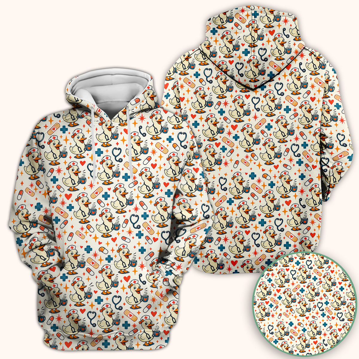 Cute Nurse Duck With Coffee Scrub Top, Comfortable Scrubs for Nurses