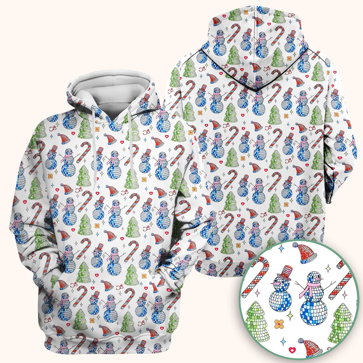 Funny Snowman Scrub Top for Women - Breathable Fabrics Med Uniform - Comfortable Scrubs for Nurses - Christmas Gift for LPN CNA RN