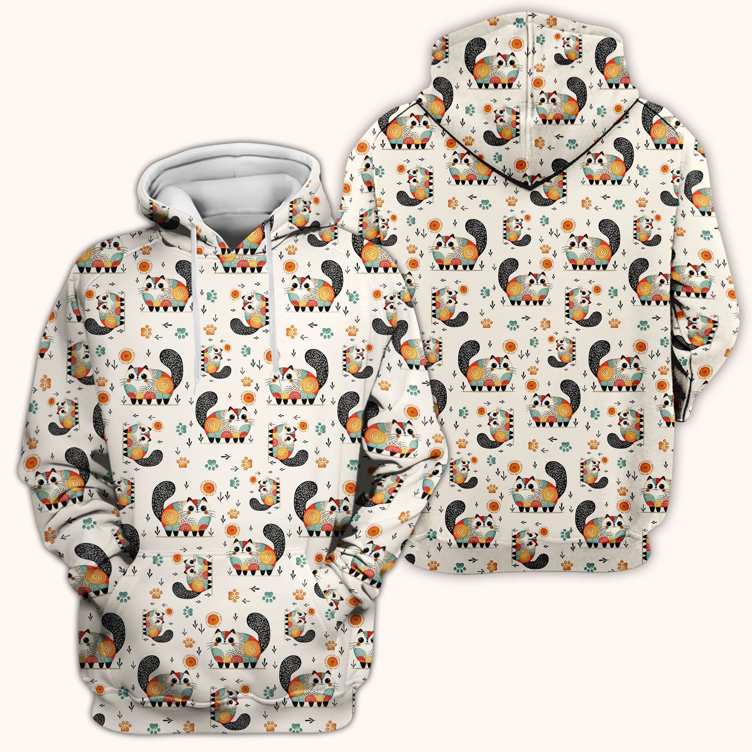 Playful Cat Illustration Nurse Scrub Top, Comfortable Scrubs for Nurses