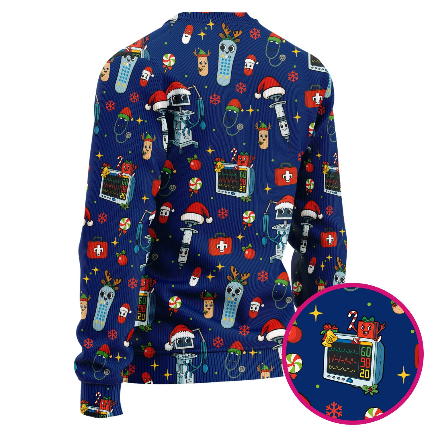 Christmas Nurse Scrub Set - Funny Robot and Reindeer Pattern Medical Scrubs - Cute Holiday Matching Set for Women Nurses