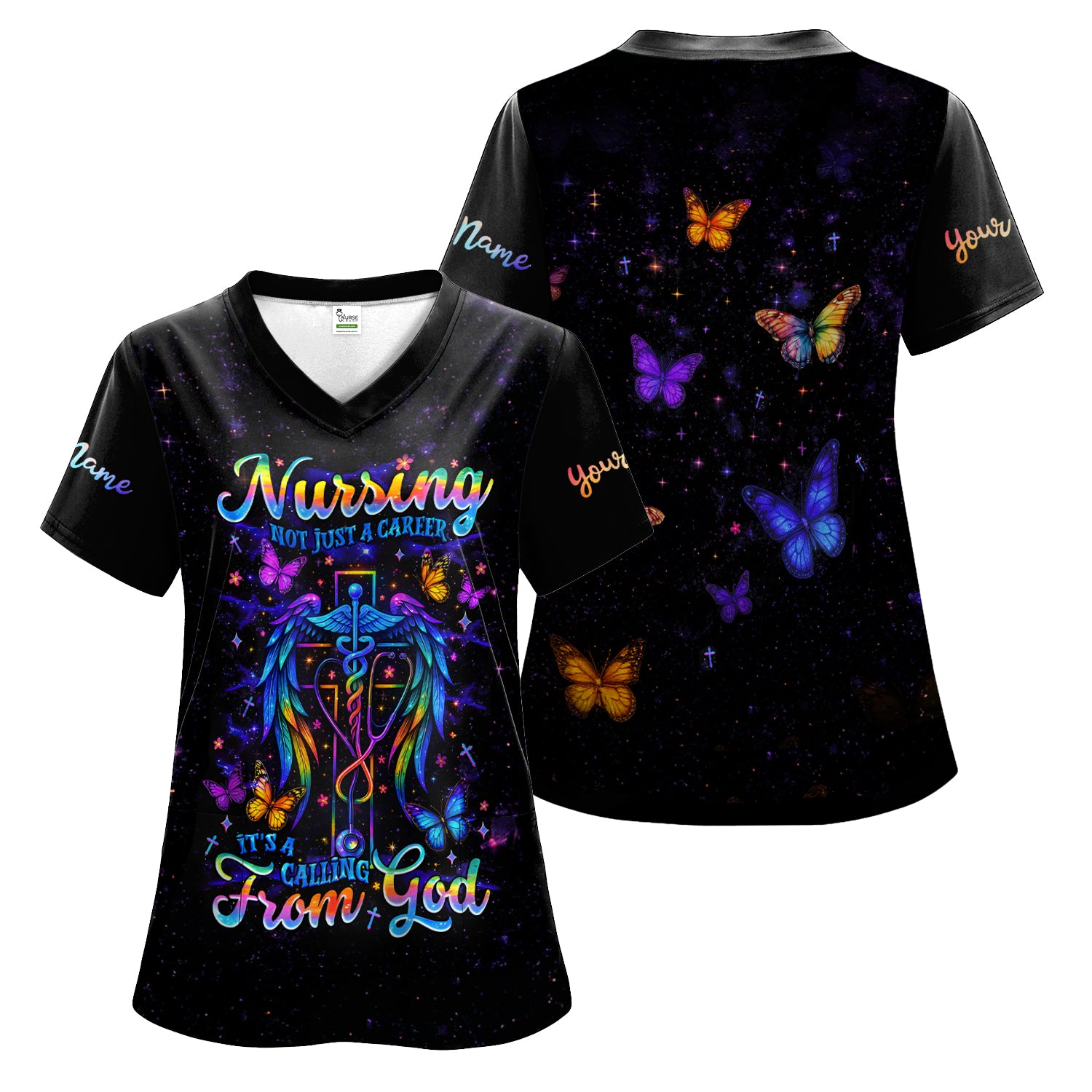 Personalized Christian Nurse Shirt - Nursing Is A Calling From God Design - Gift for Women RN LPN & Healthcare Workers