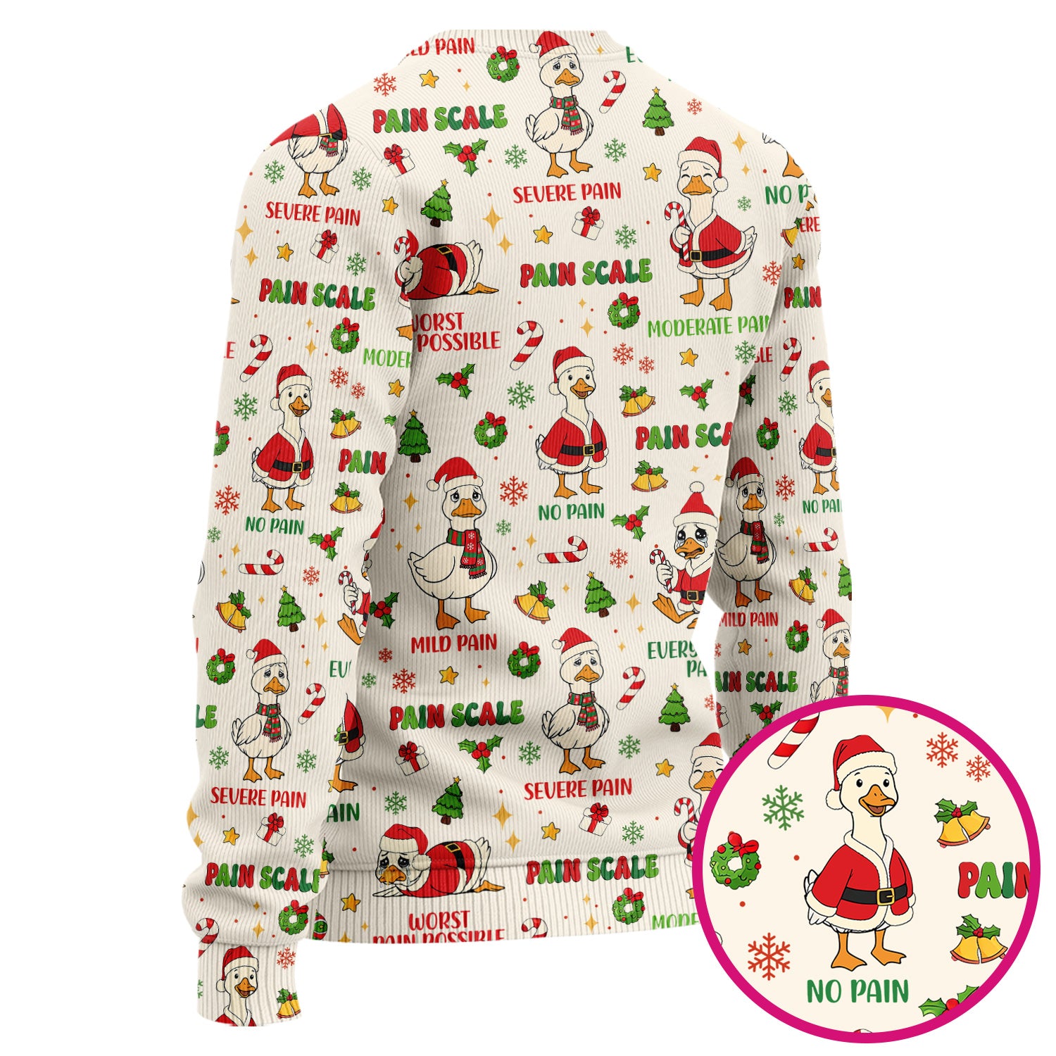 Christmas Nurse Scrub Set - Funny Goose Pain Scale Pants and V Neck Top - Cute Holiday Medical Uniform for RN LPN CNA